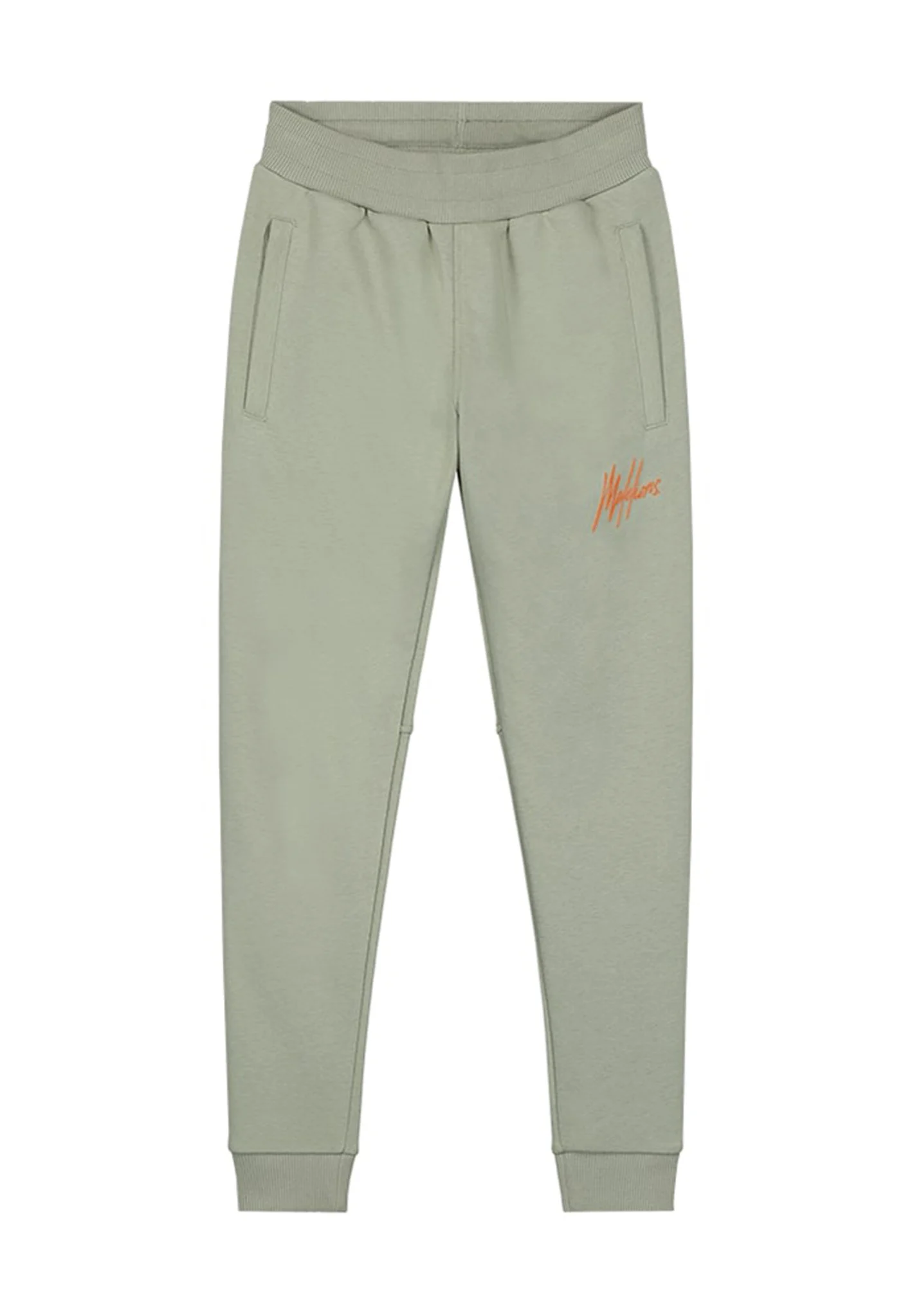 Afbeelding van Malelions Jongens joggingbroek striped signature seagrass orange