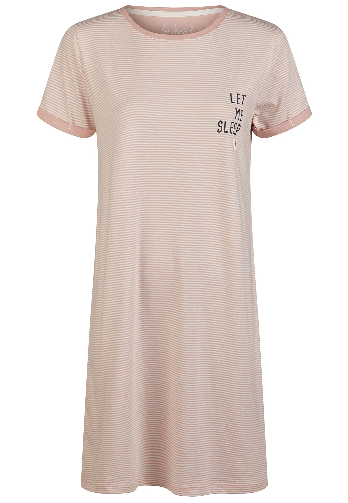 By Louise Essential dames nachthemd korte mouw gestreept