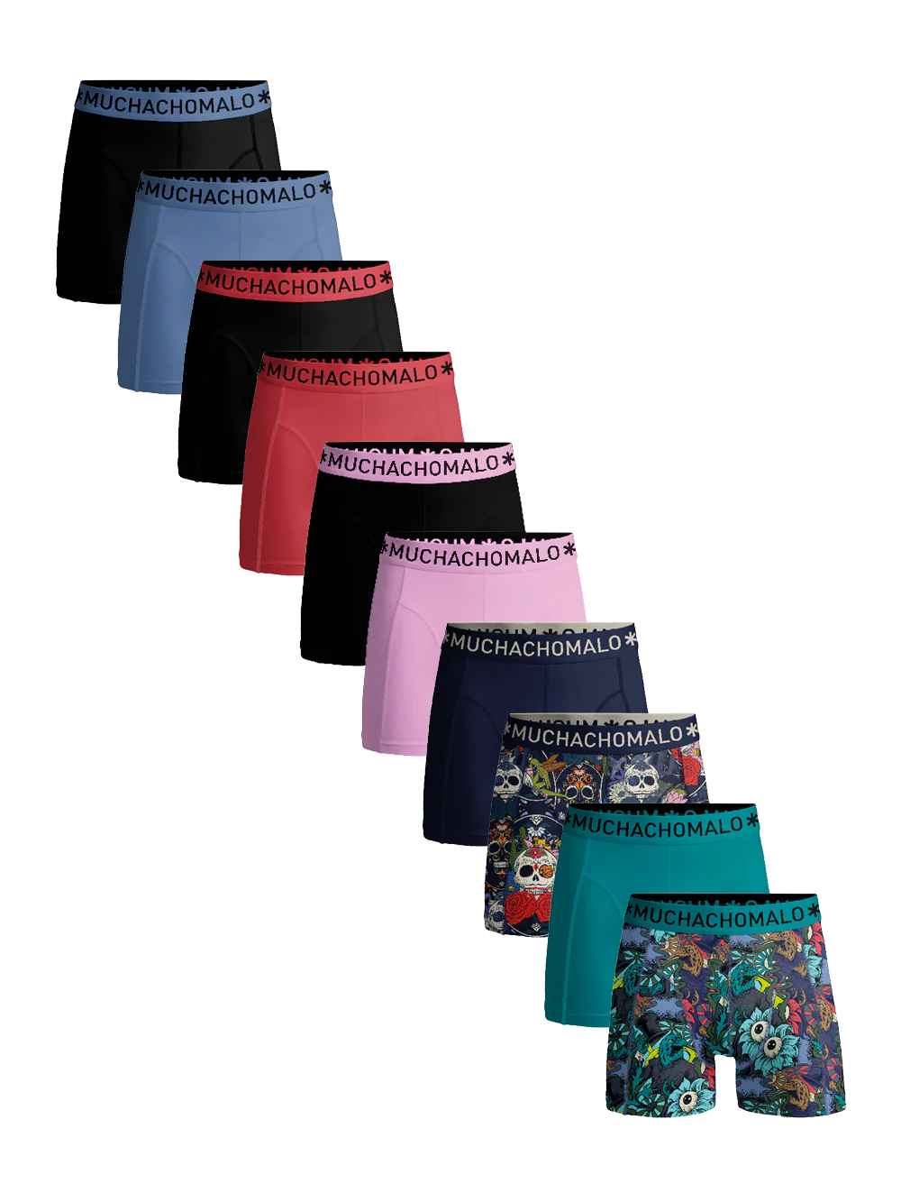 Muchachomalo Heren 10-pack boxershorts print/effen