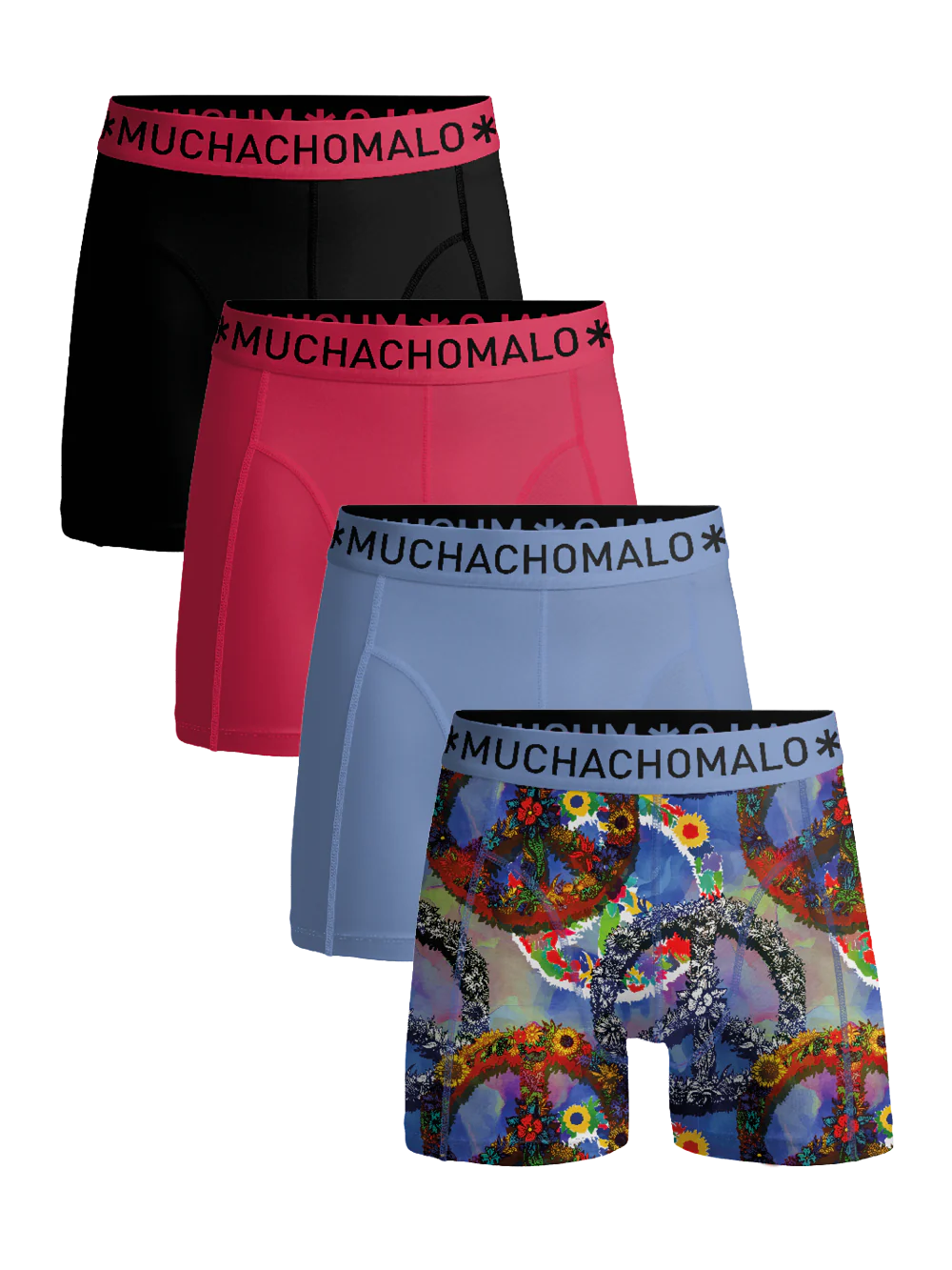 Muchachomalo Heren 4-pack boxershorts print/effen