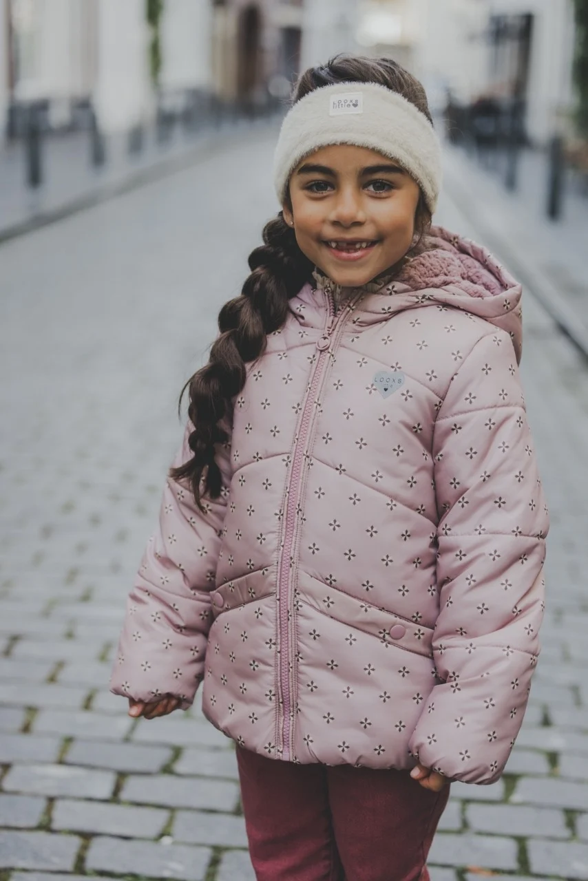 Looxs Revolution Winterjas little lila fantasy voor meisjes in de kleur