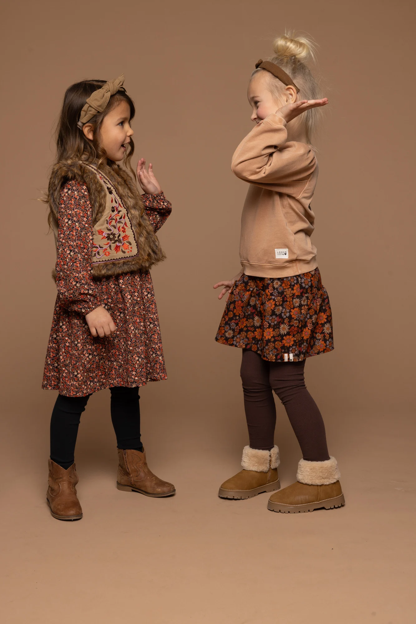 Looxs Revolution Gilet borduursels imitatie bont voor meisjes in de kleur