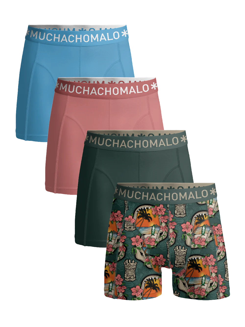 Muchachomalo Heren 4-pack boxershorts print/effen