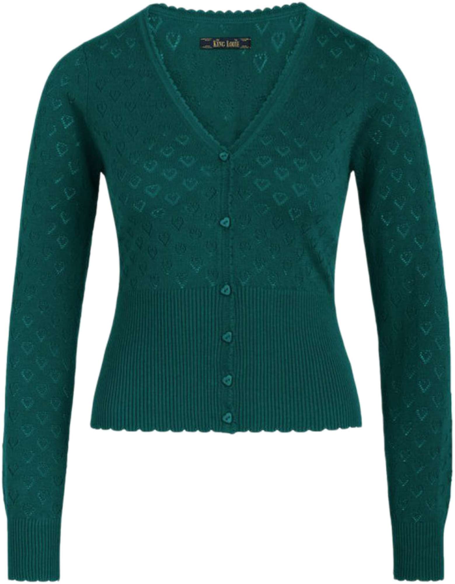 Afbeelding van King Louie Cardi v heart ajour dragonfly green