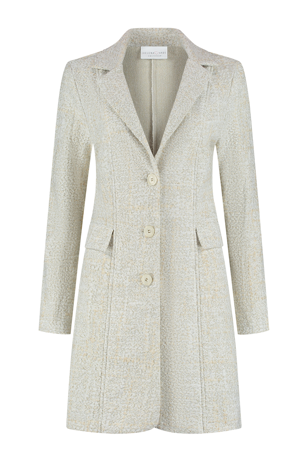 Afbeelding van Helena Hart Blazer tuxy lux lang 7536 naturel