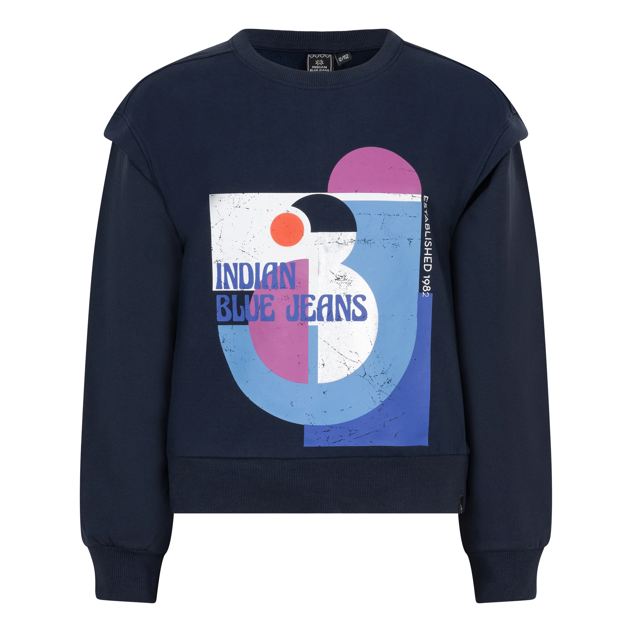 Indian Blue Meisjes sweater print ibj navy