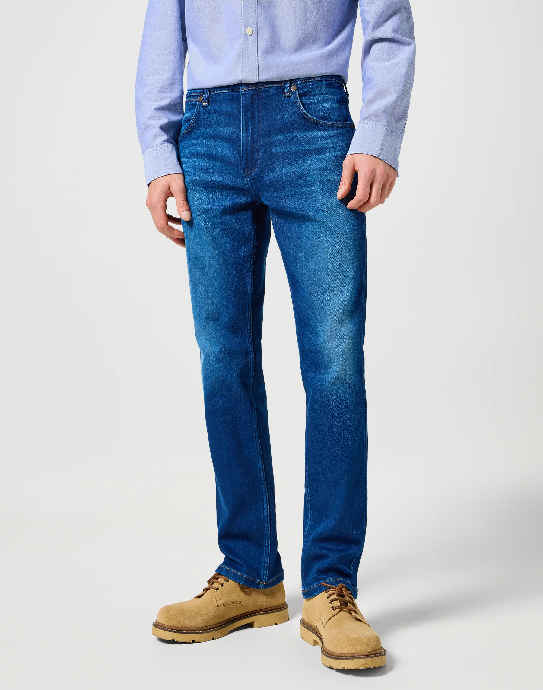 Wrangler Greensboro heren regular-fit jeans blue jam