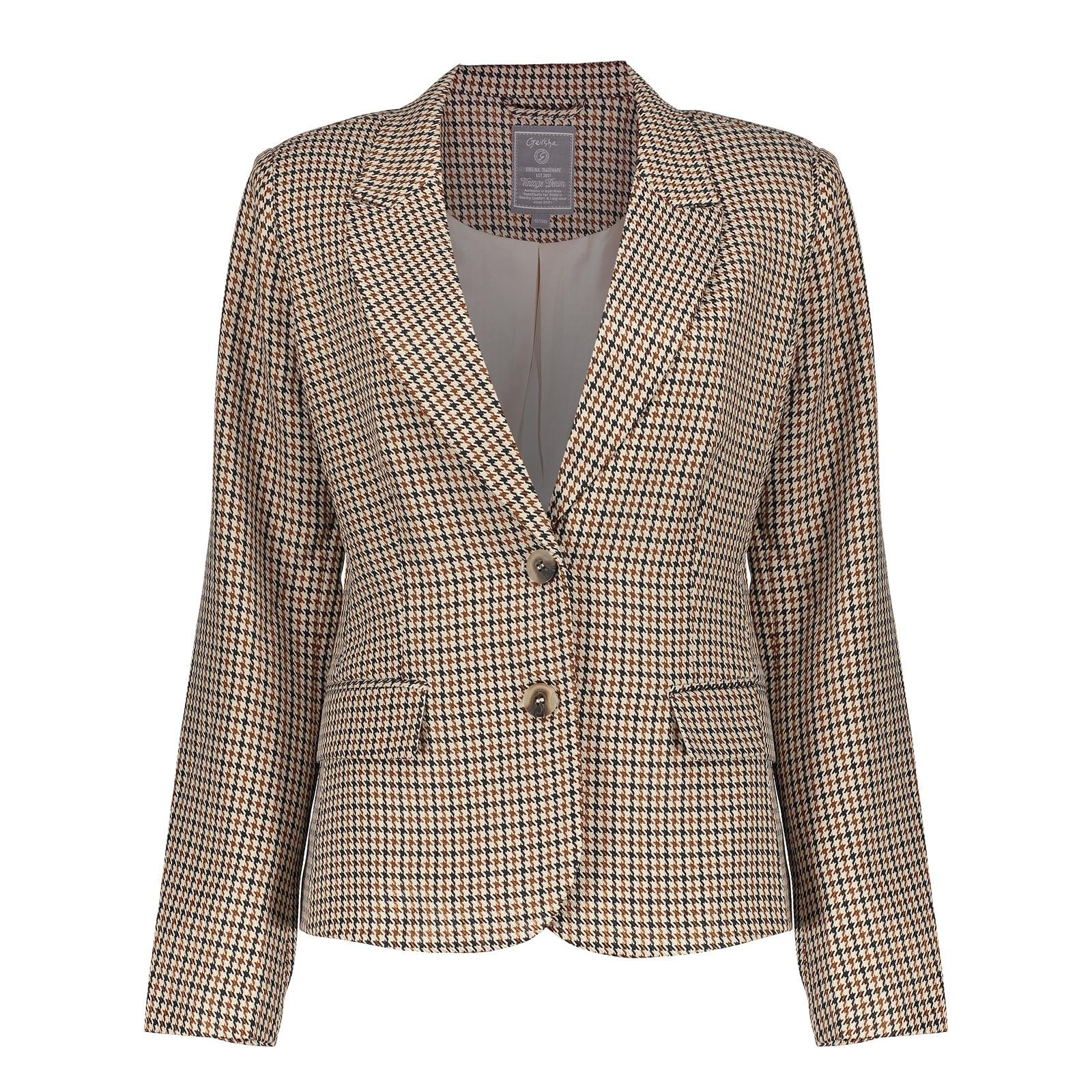 Afbeelding van Geisha 45523-10 720 blazer check sand/black/brown