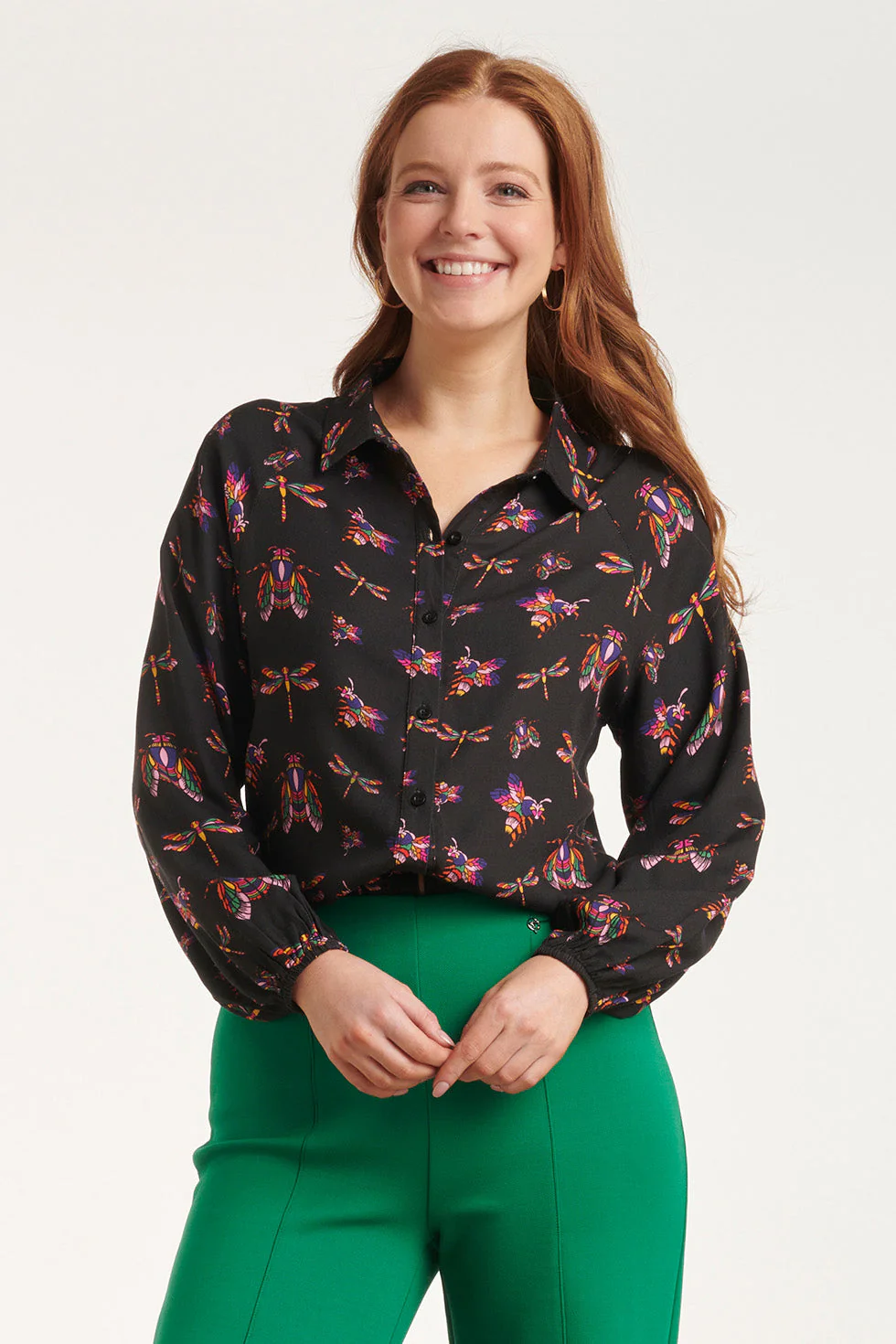 Smashed Lemon 24506 e shirt blouse met insectenprint |