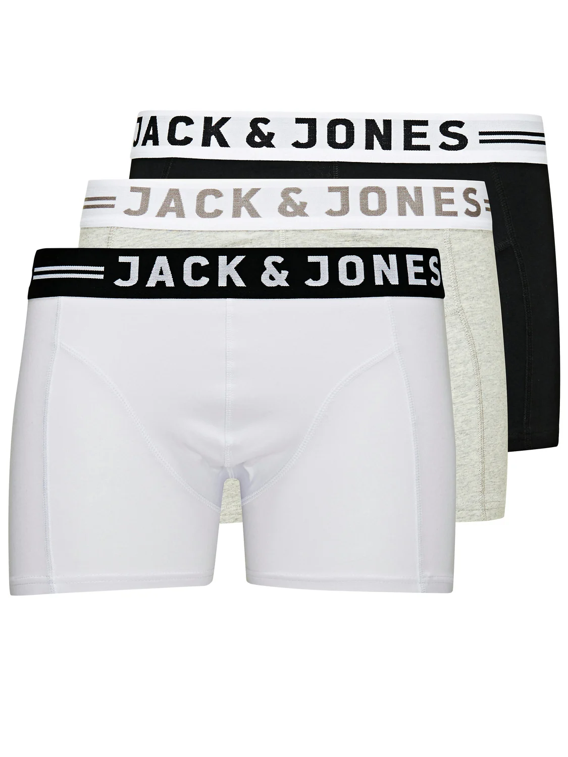 Jack & Jones Heren boxershorts sense zwart/grijs/wit 3-pack