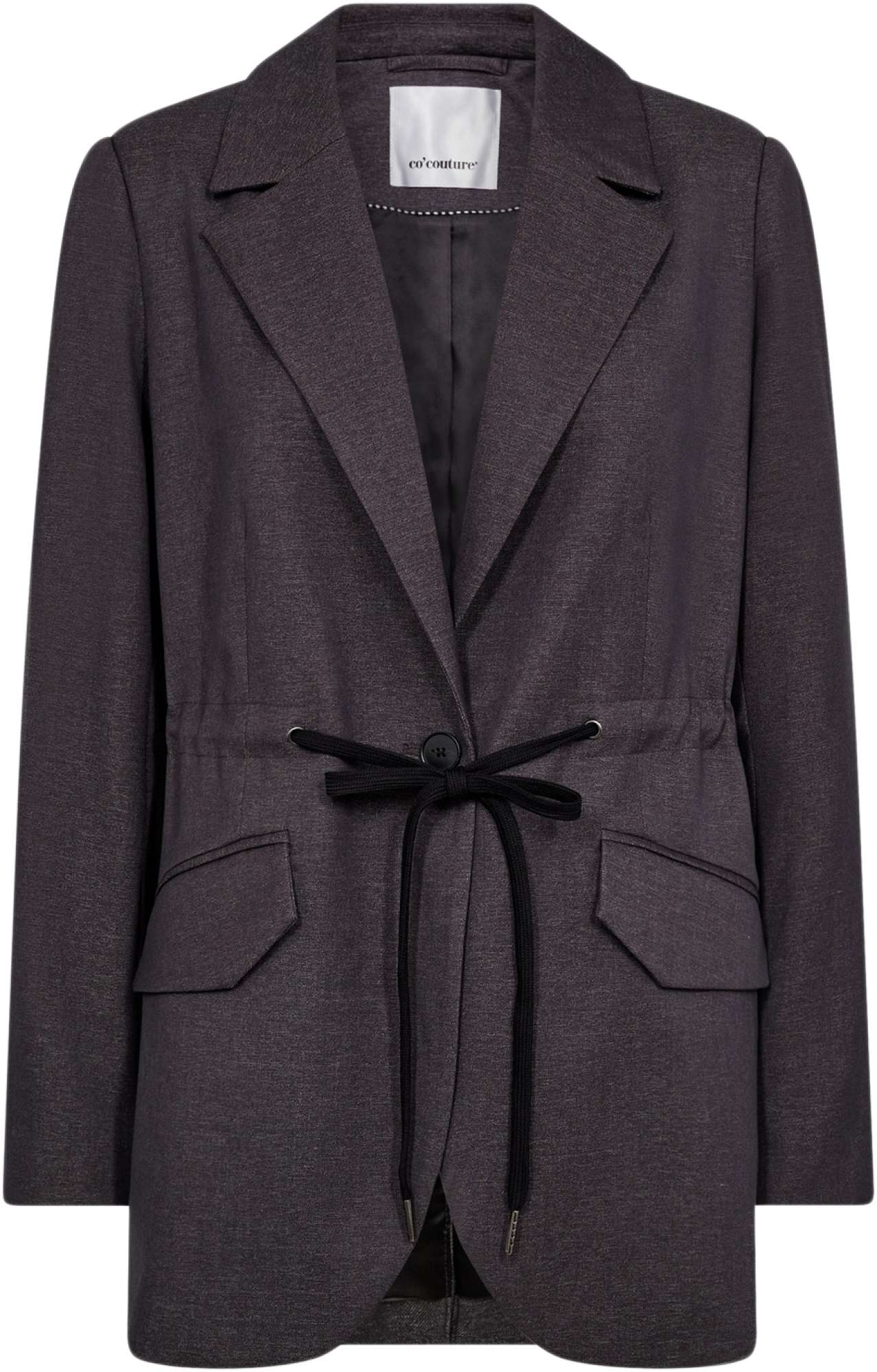 Afbeelding van Co'Couture Fiolacc string tie blazer grey melange