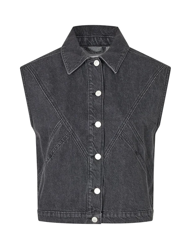 Afbeelding van MbyM Kastine-m gilet black washed -