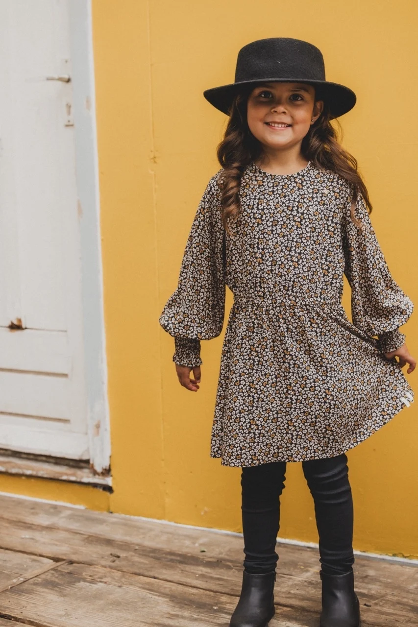 Looxs Revolution Viscose wijde jurk winter dots voor meisjes in de kleur