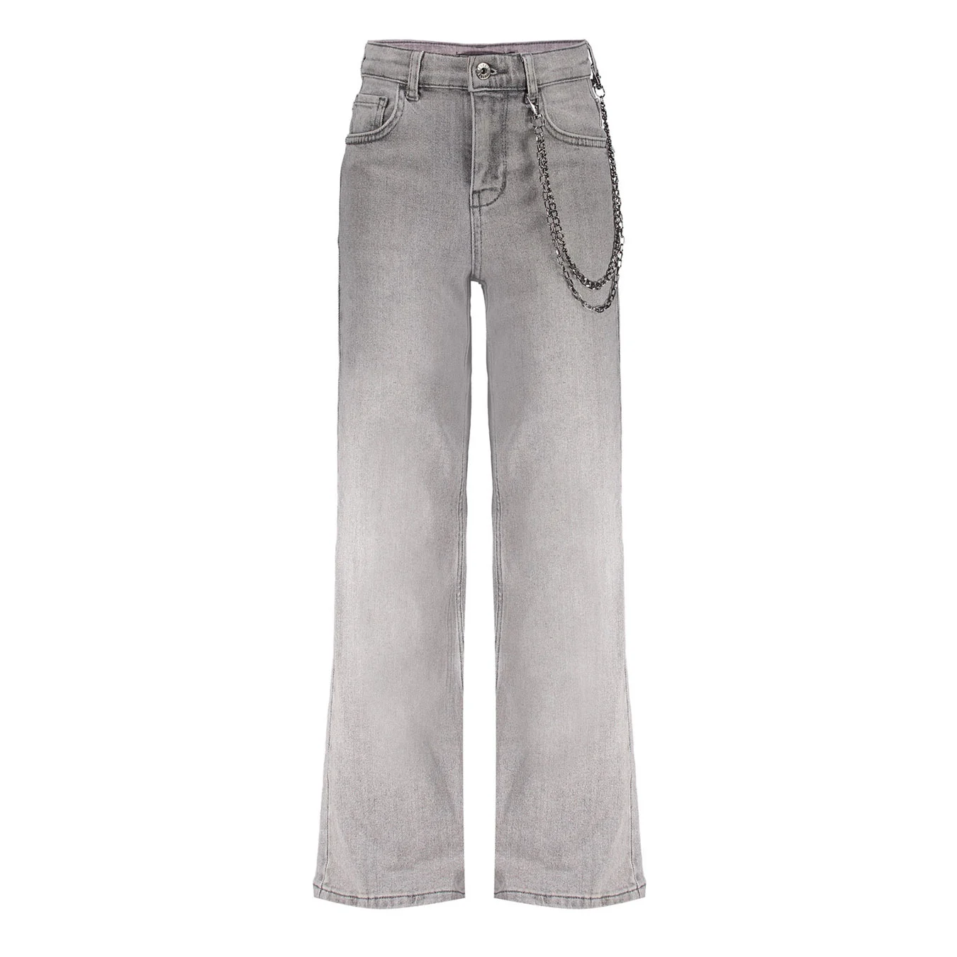 Frankie & Liberty Meisjes broek attitude wide leg grey denim