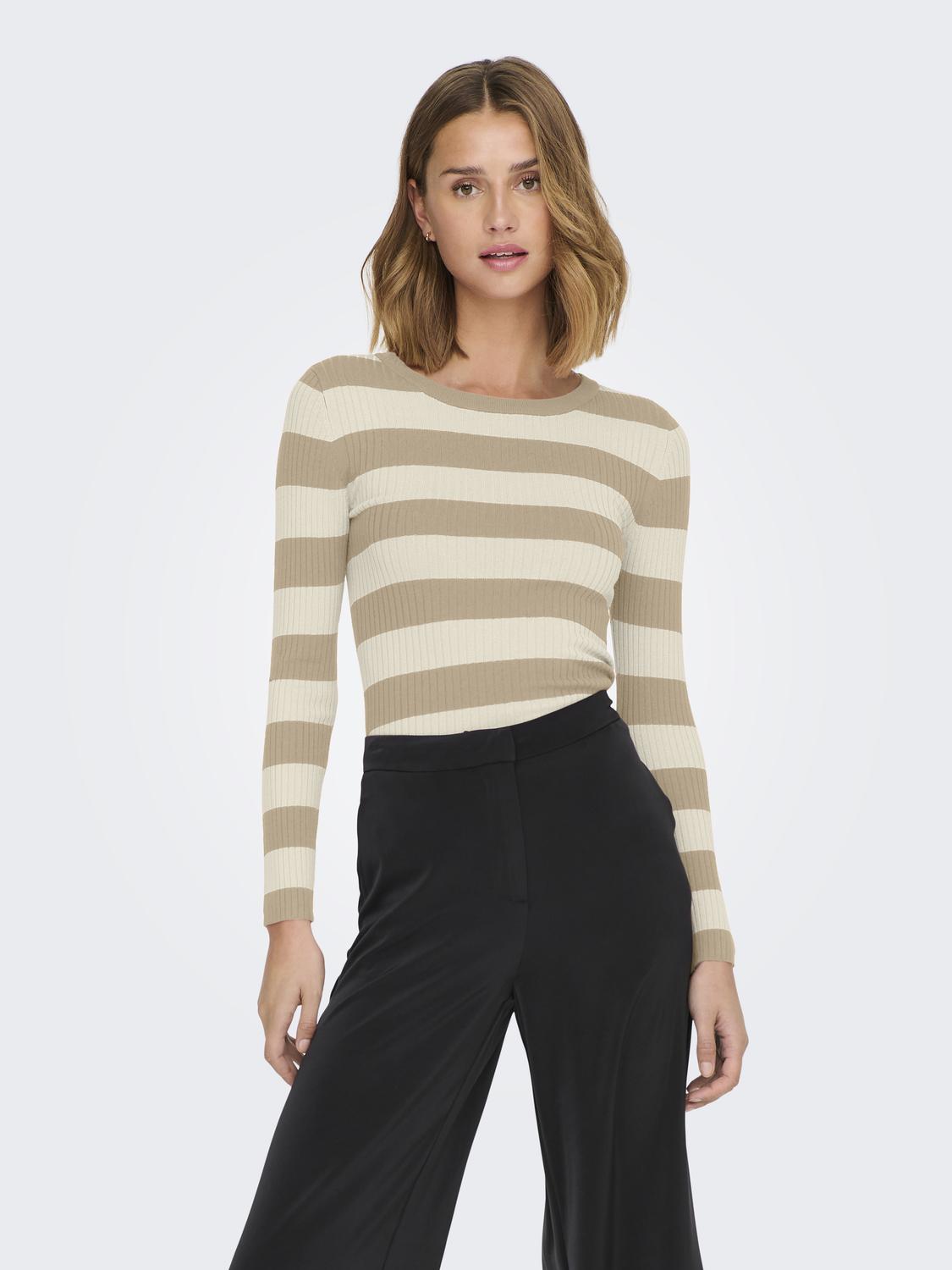 Jacqueline de Yong Jdyplum l/s o-neck stripe pullover