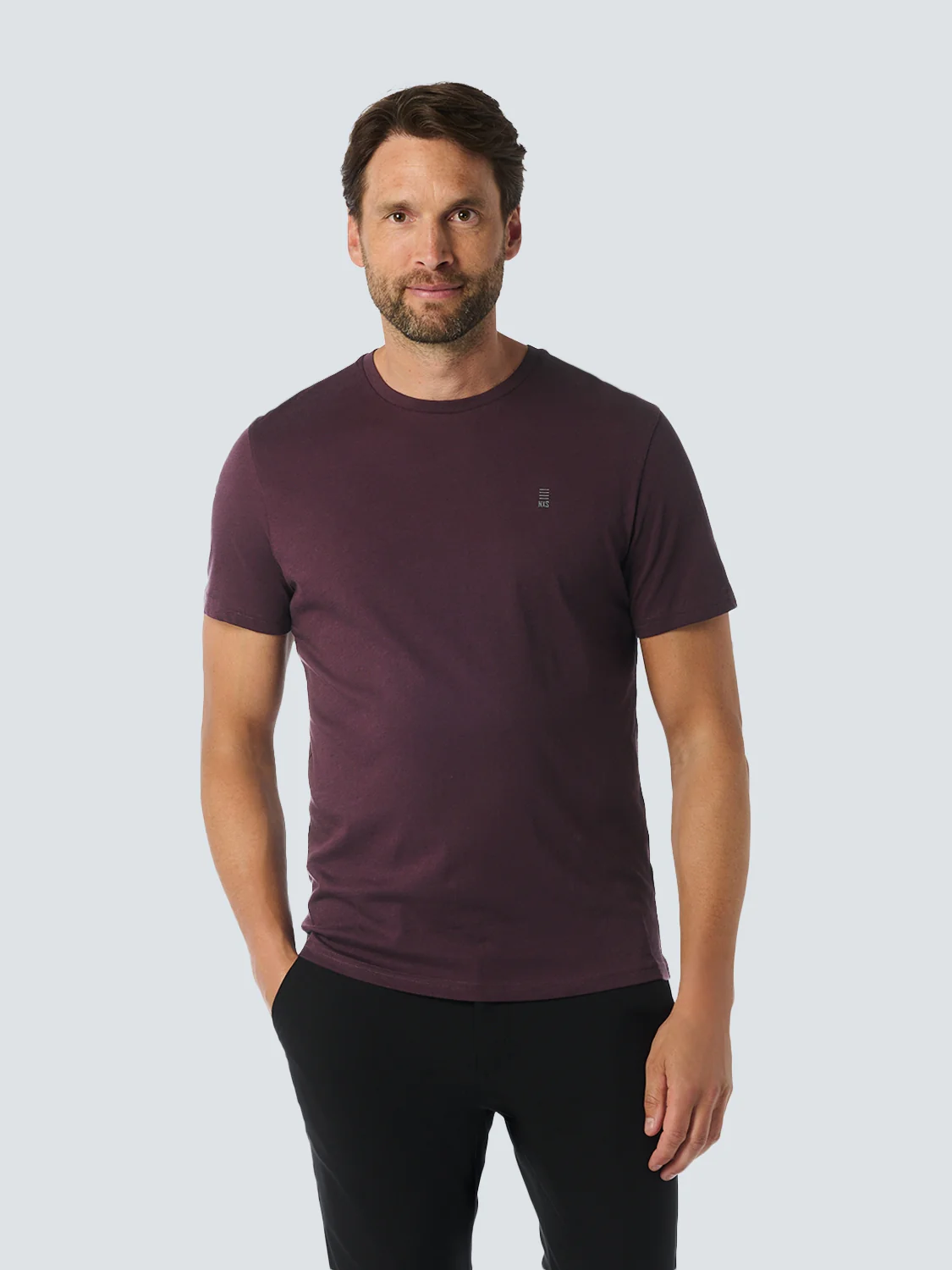 No Excess Heren shirt 25340701 083 aubergine