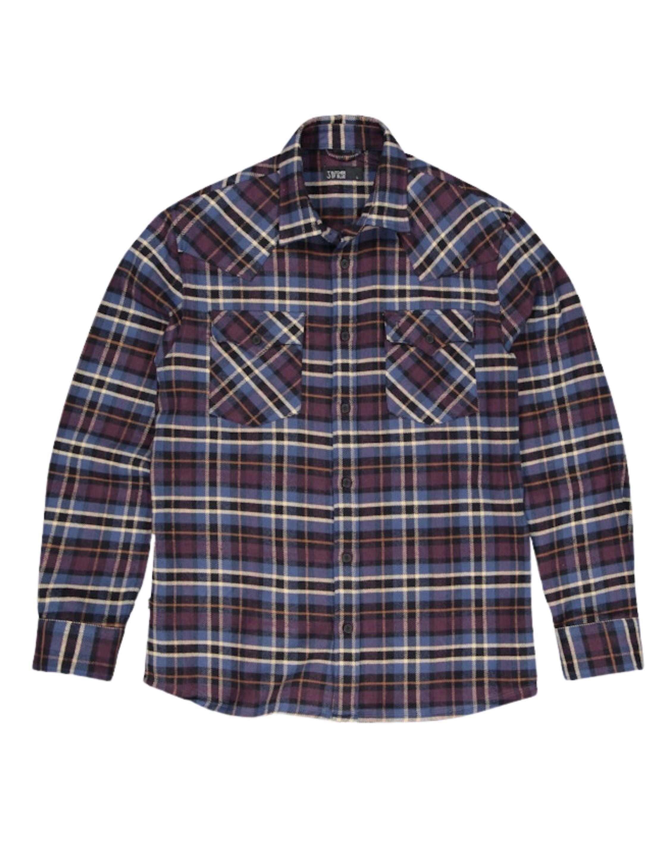 Butcher of Blue Lanton wetern check shirt lange mouw overhemden m2424018