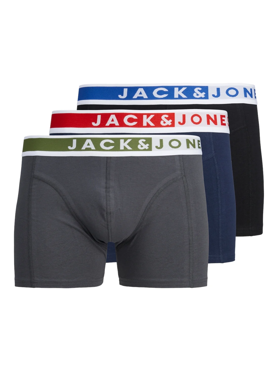 Jack & Jones Heren plus size boxershorts trunks jackarim effen 3-pack