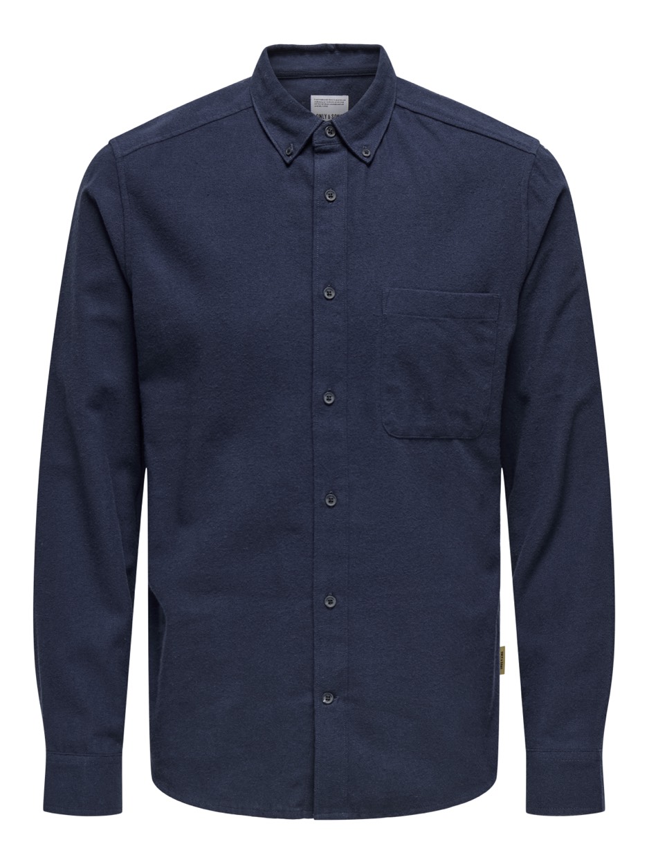 Only & Sons Onsgudmund slim 1-pkt solid shirt n navy