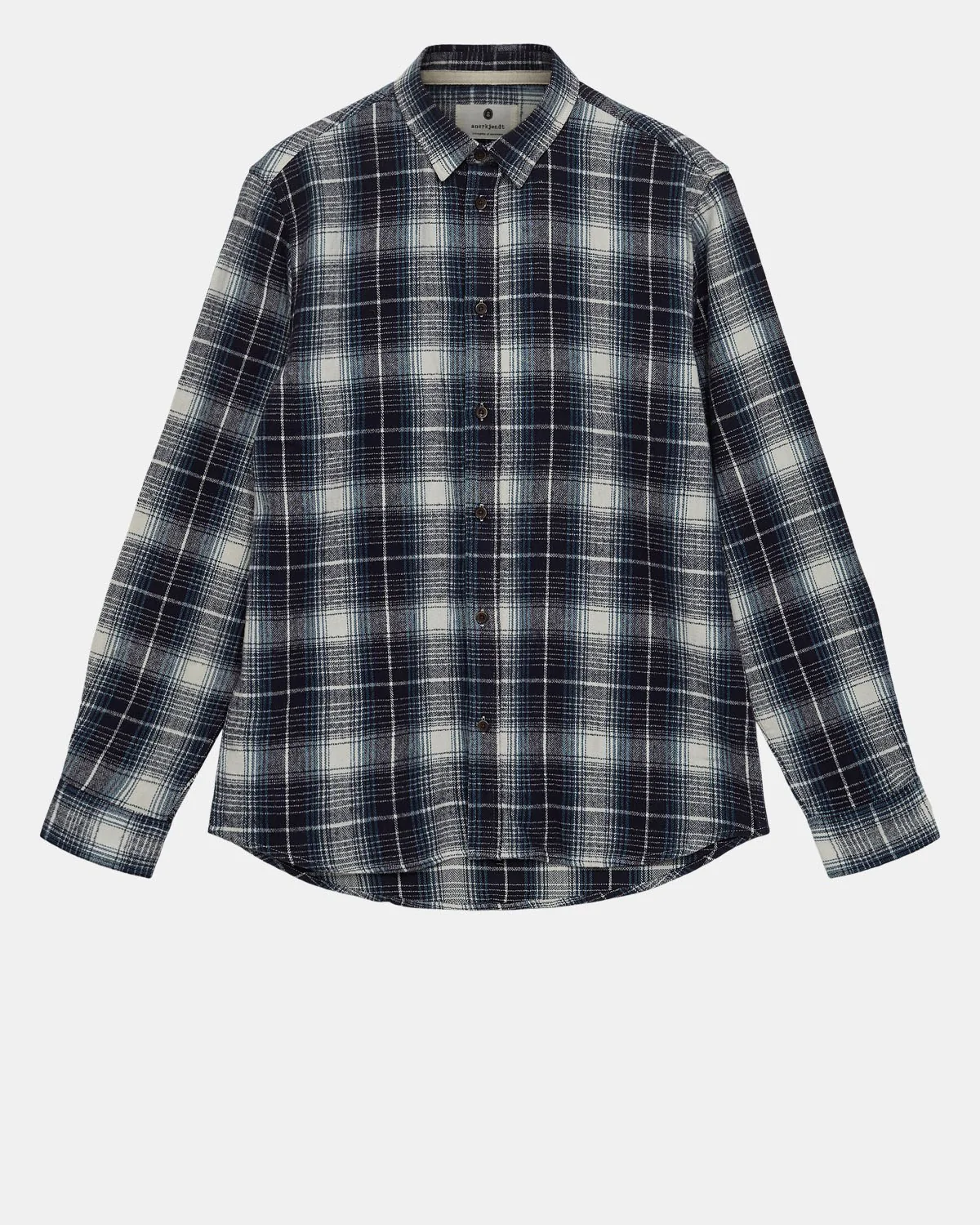 Anerkjendt Akleif flannel check shirt 901669 sky captain