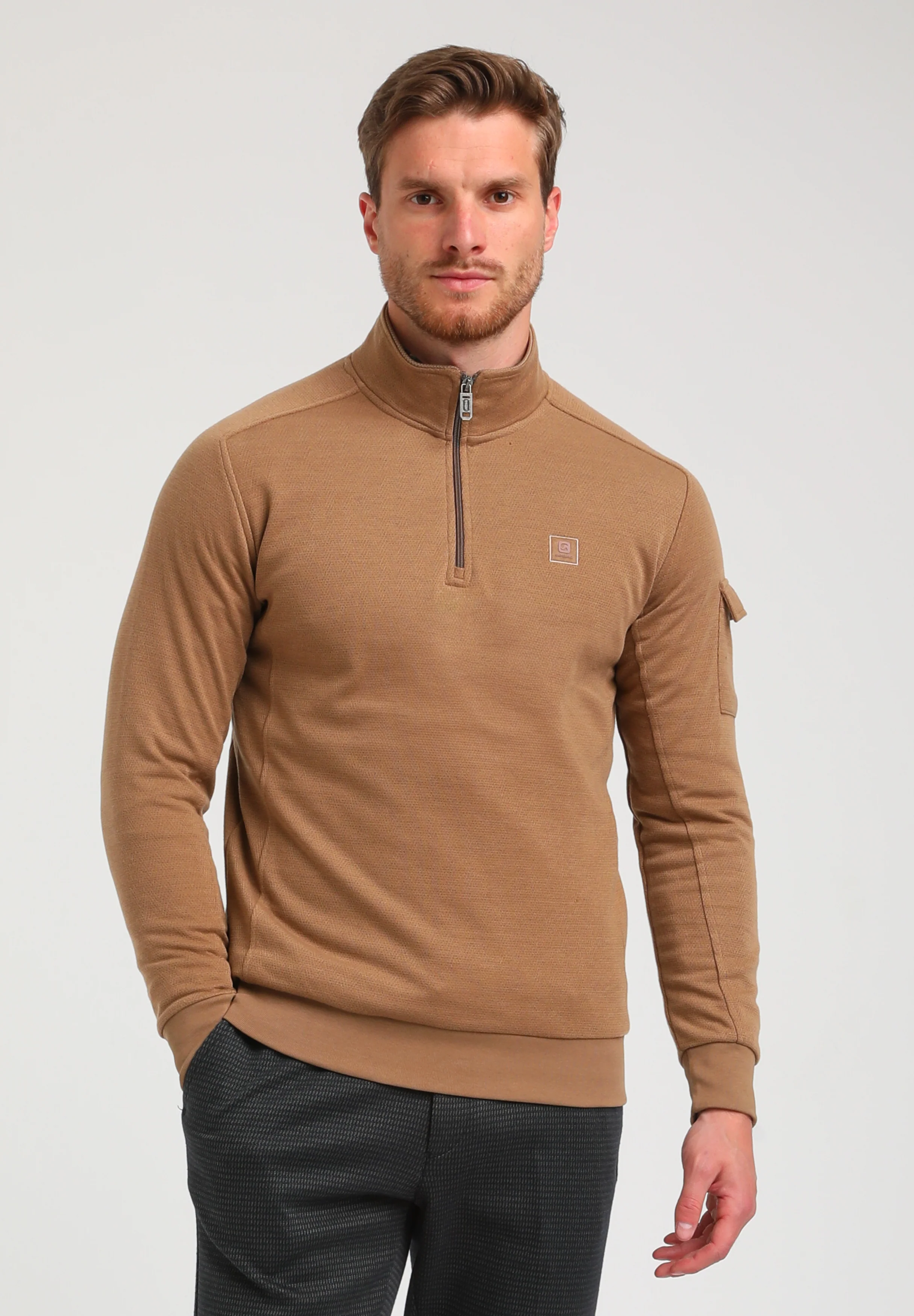 Gabbiano Heren sweater 774778 4412 khaki brown