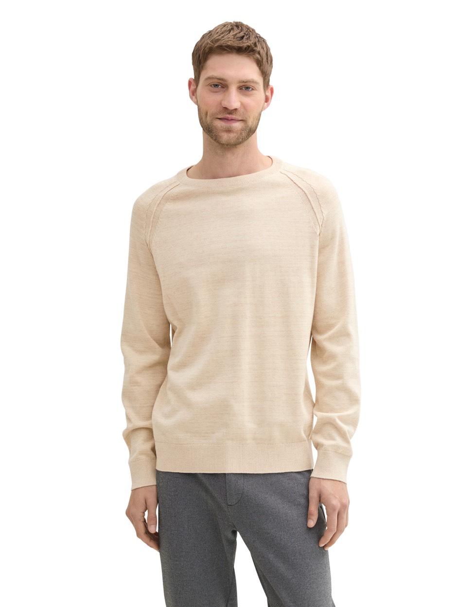 Tom Tailor Two tone crewneck knit ecru