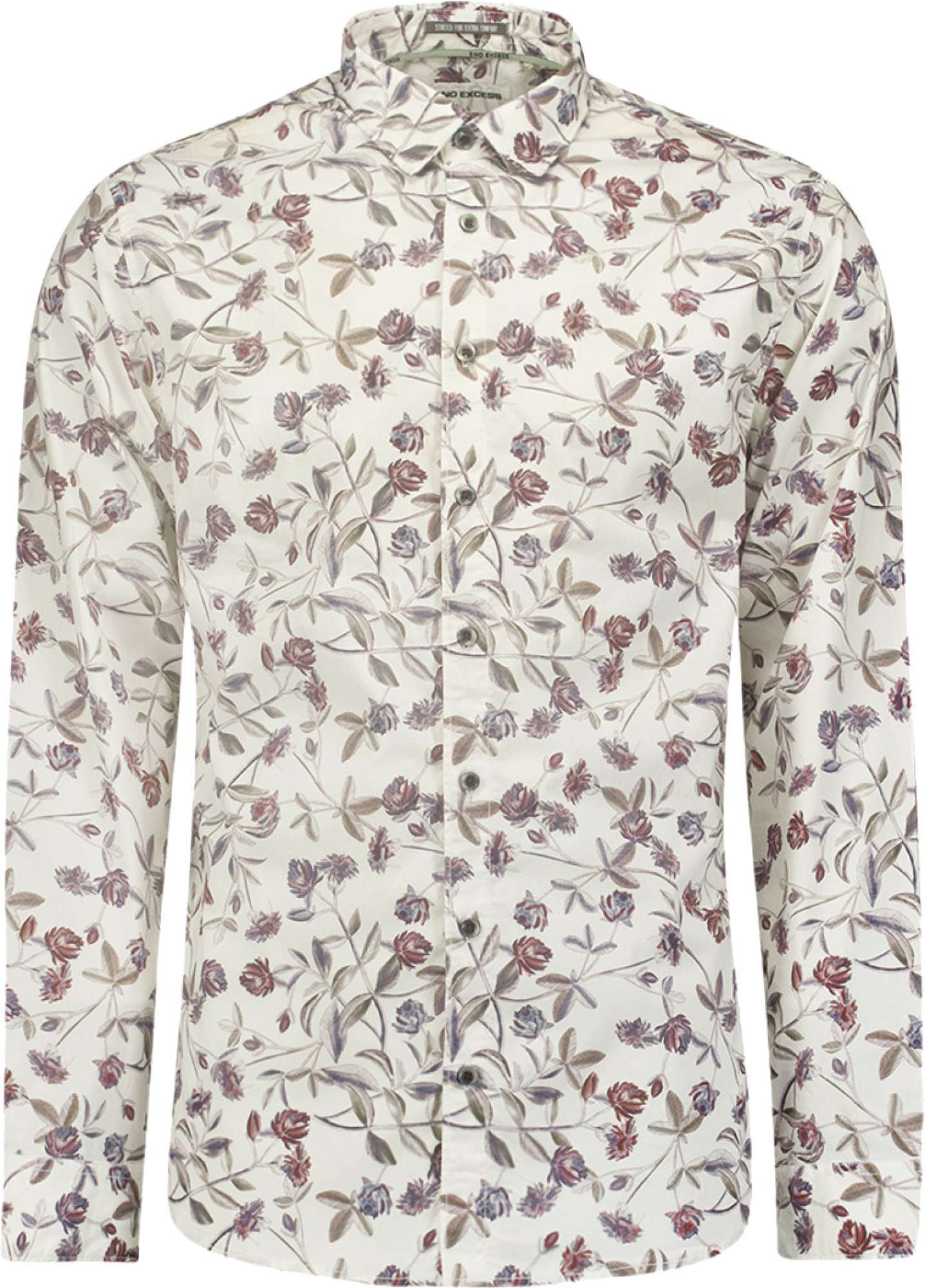 No Excess Shirt stretch allover printed white