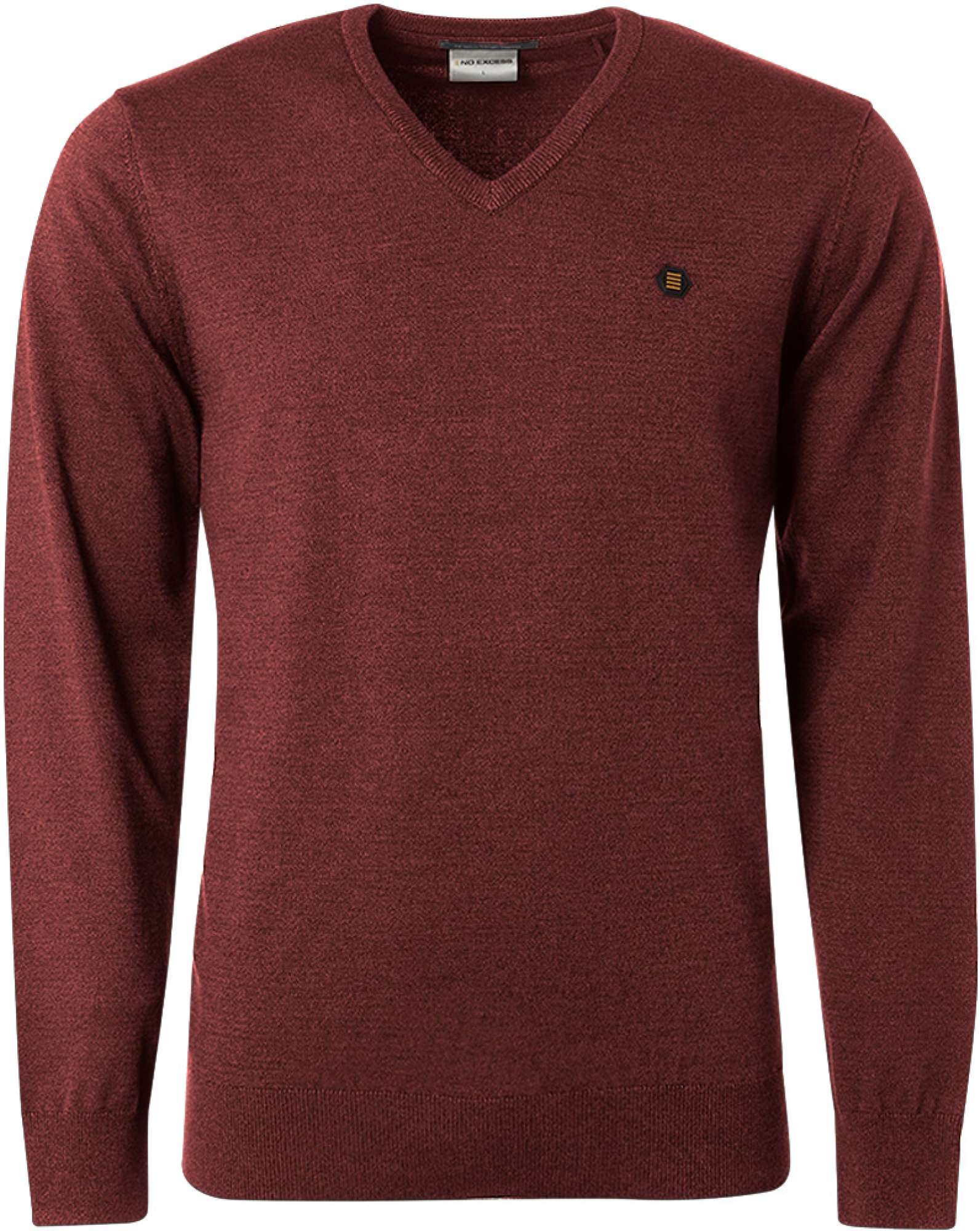 No Excess Pullover v-neck 2 coloured melange rusty