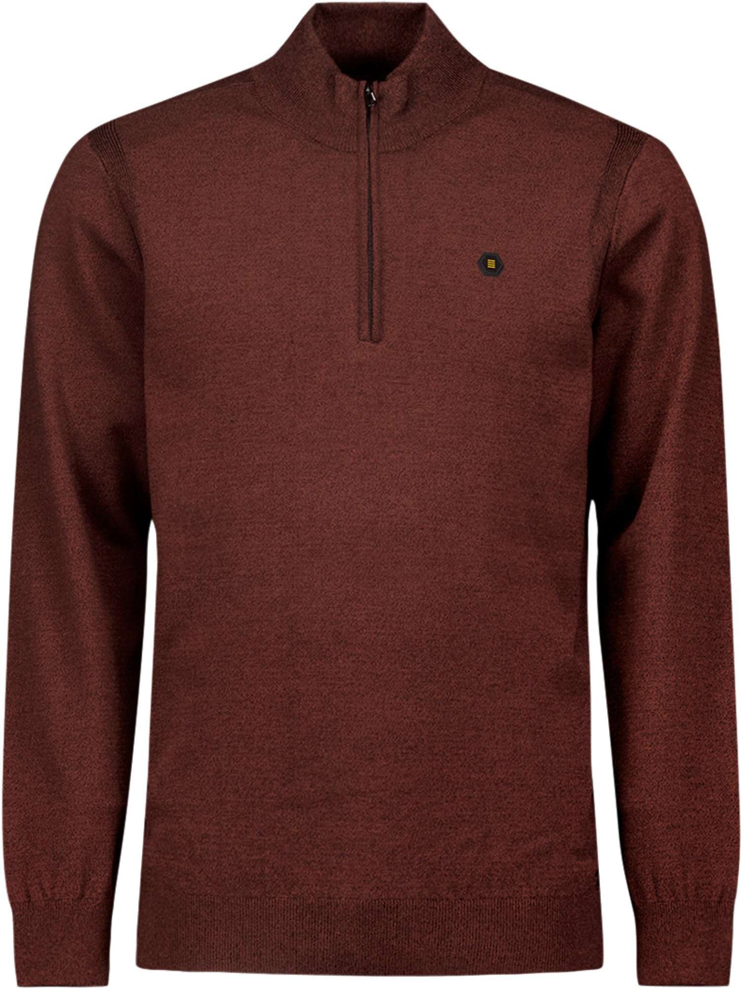 No Excess Pullover half zip 2 coloured melang rusty