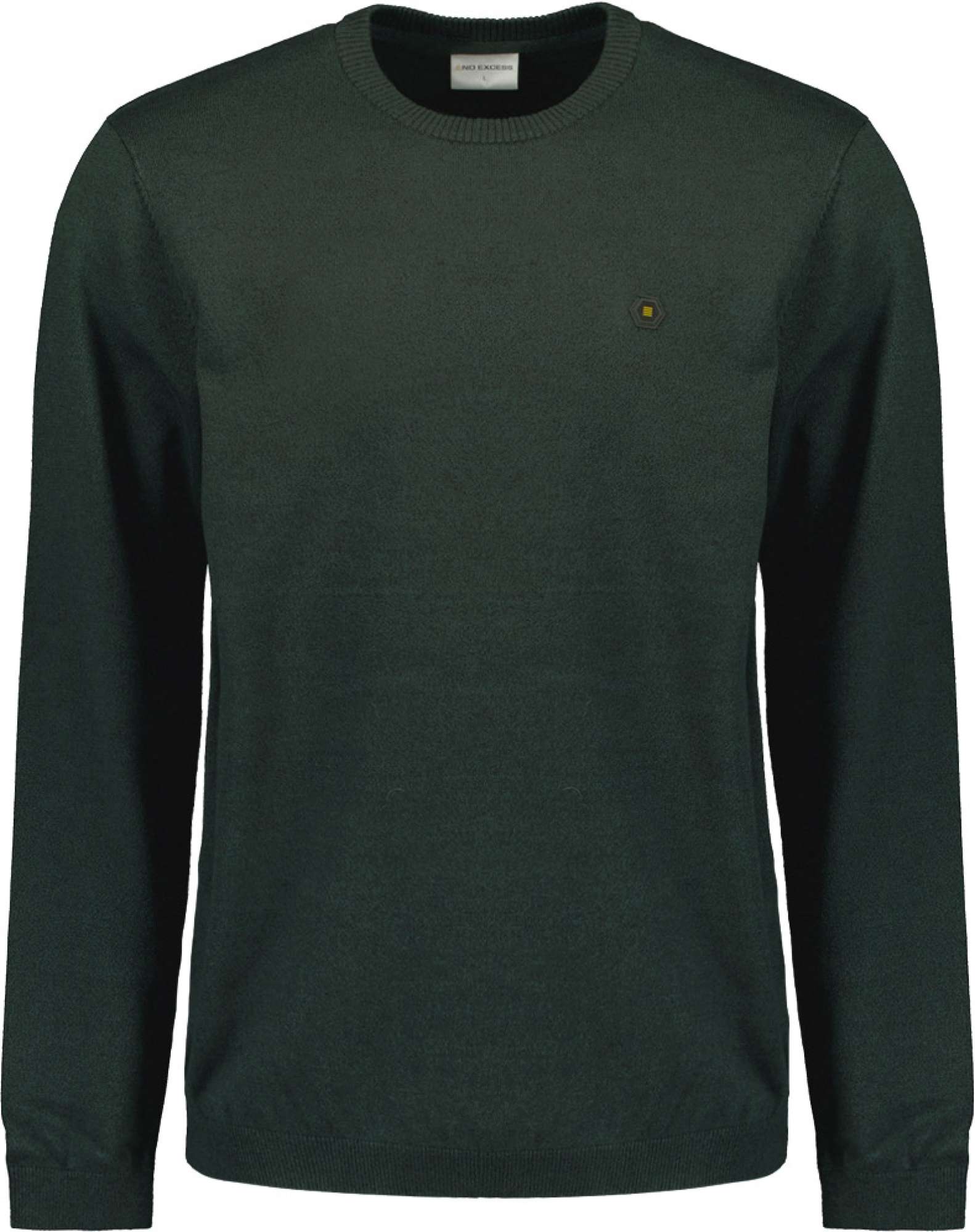 No Excess Pullover crewneck 2 coloured melang dark green