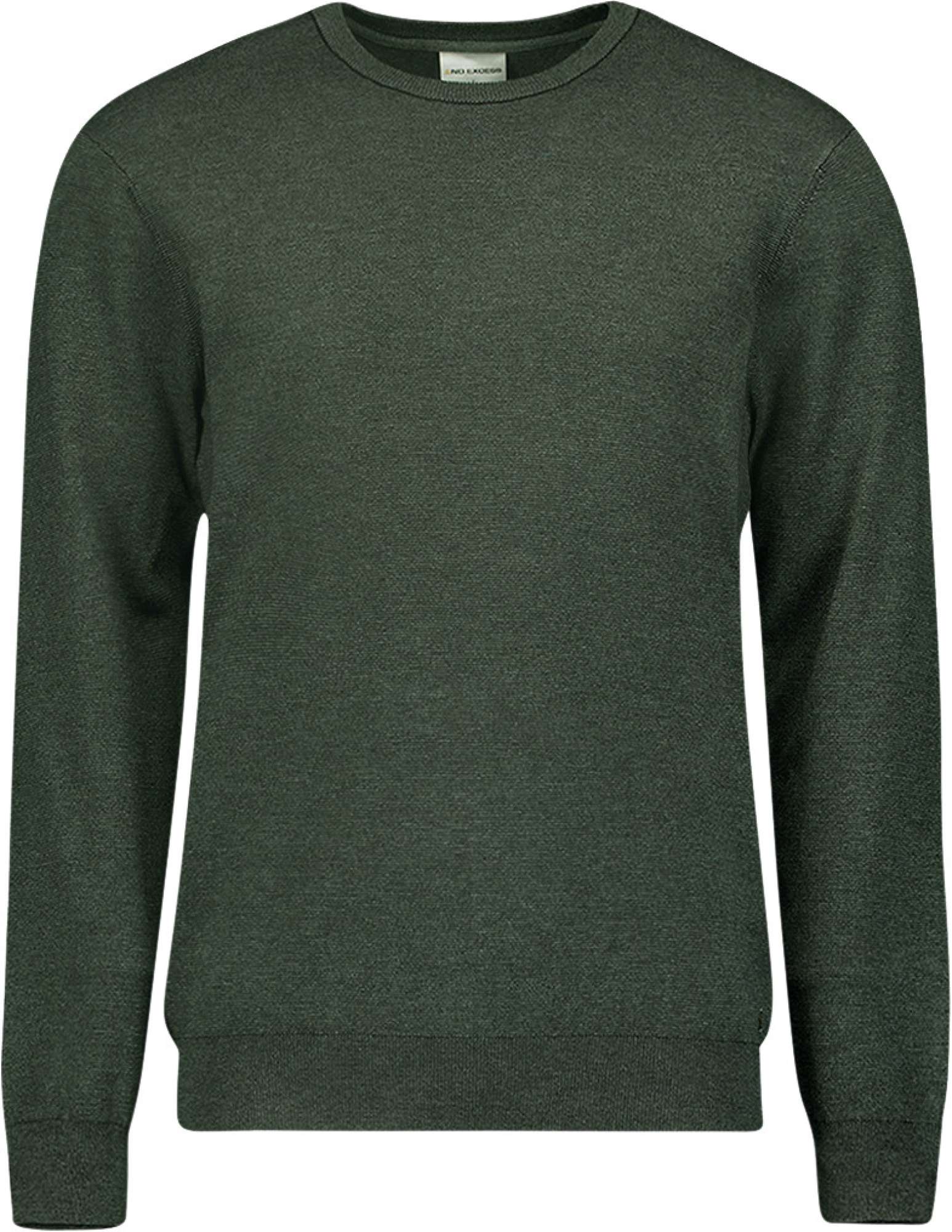 No Excess Pullover crewneck 2 coloured stripe dark green