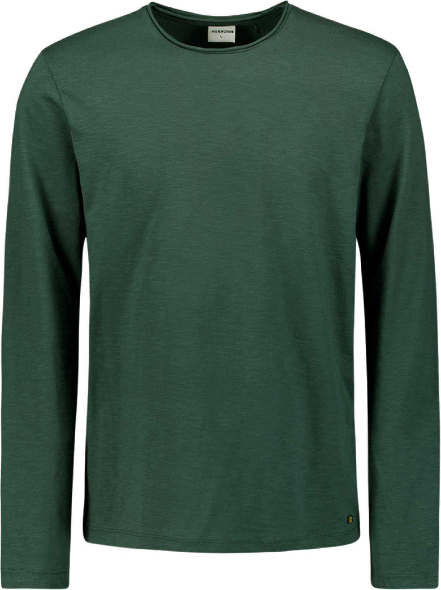 No Excess T-shirt long sleeve crewneck slub dark green