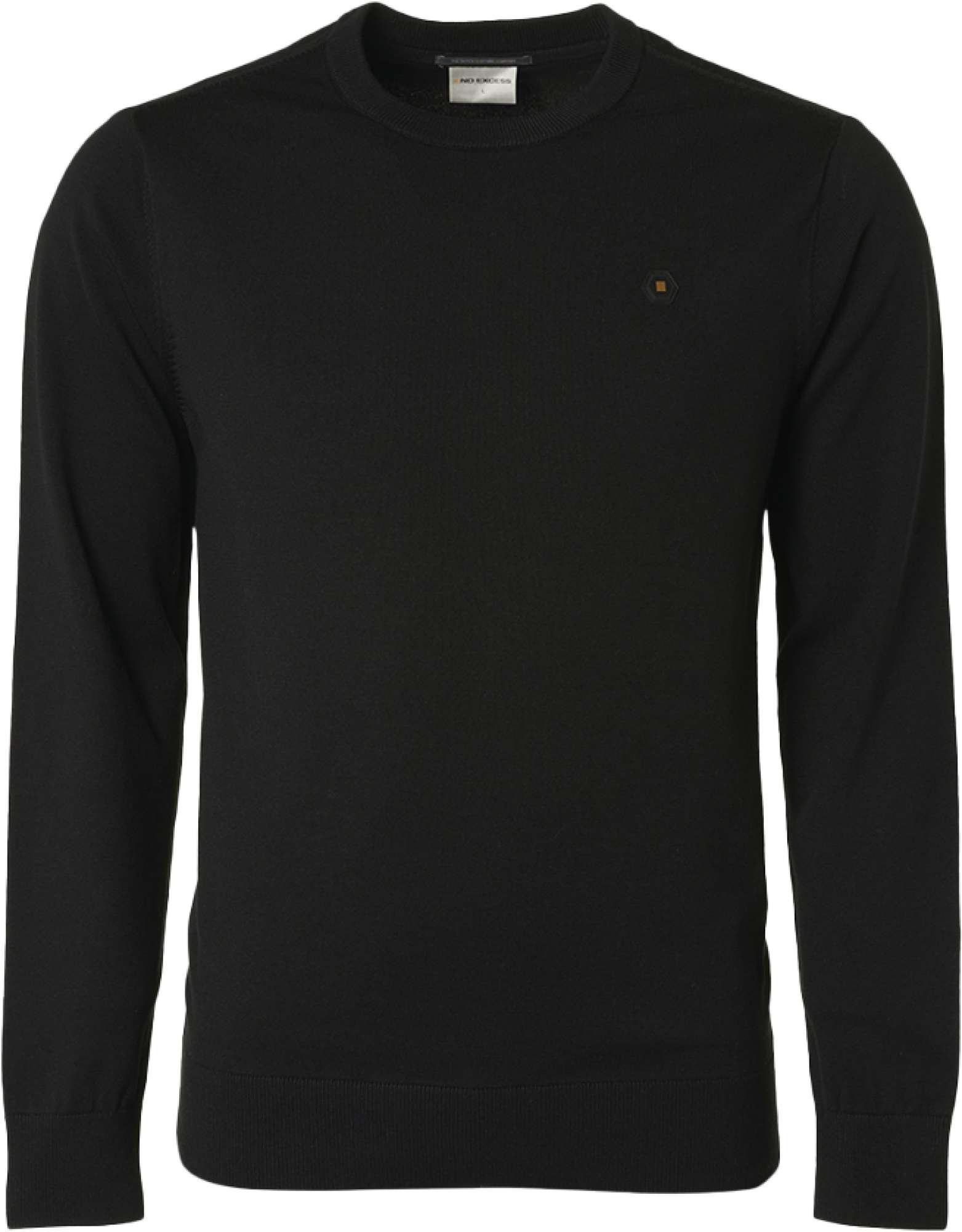 No Excess Pullover crewneck 2 coloured melang black