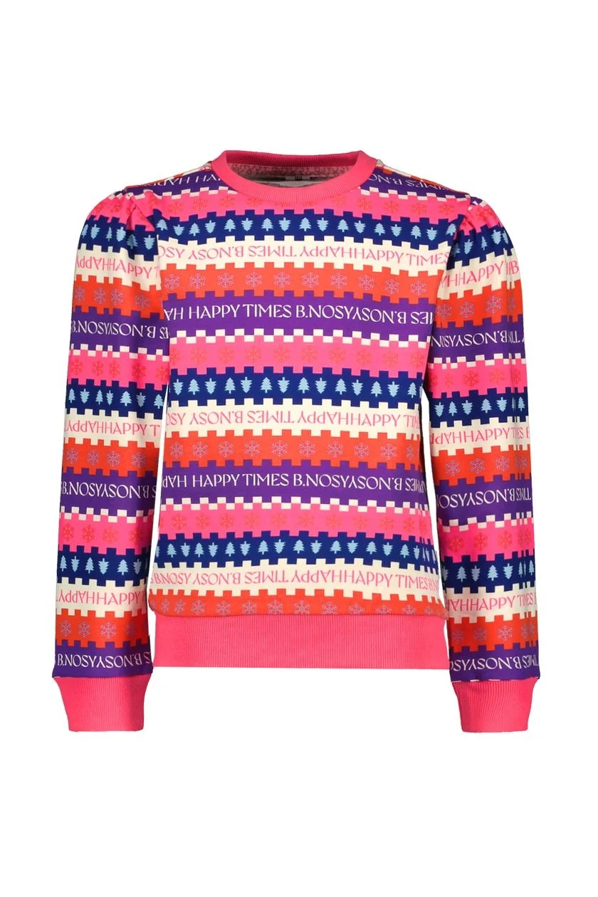 B.Nosy Meisjes sweater santa happy times girls