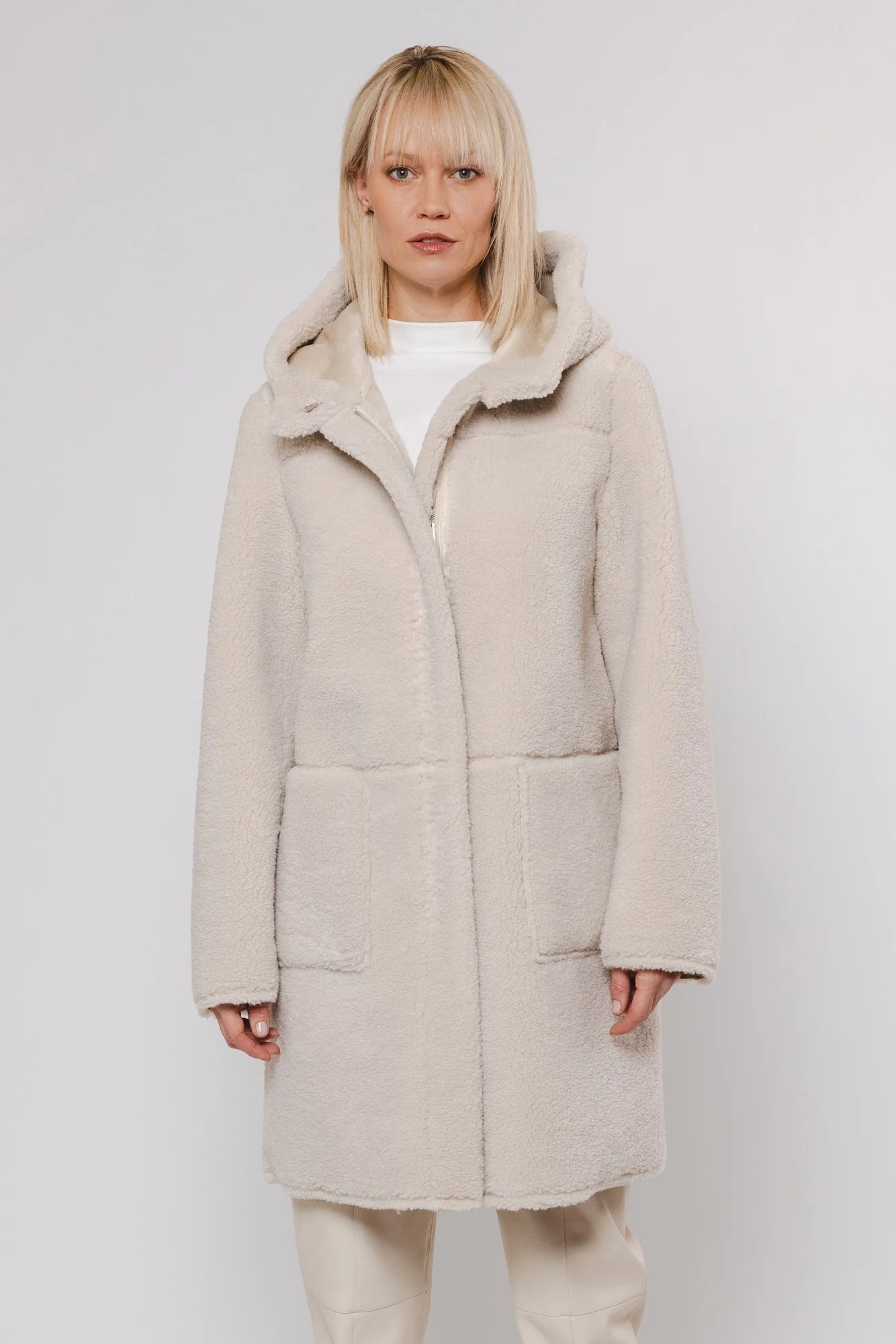 Afbeelding van Rino & Pelle Alina.7002411 rino&pelle reversible hooded coat birch