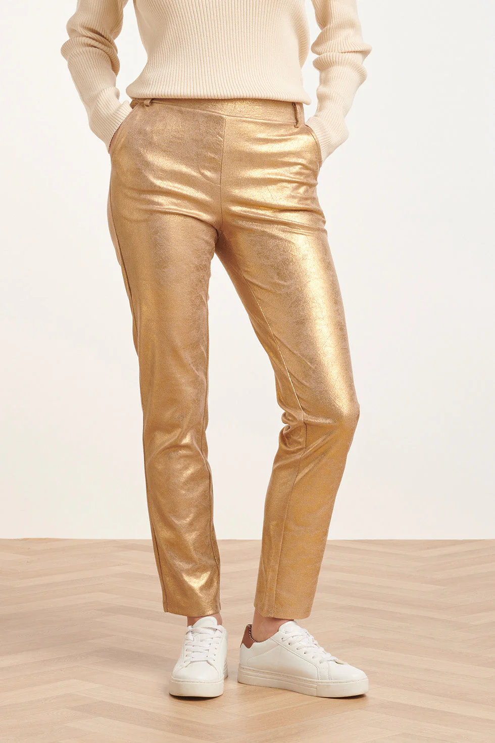 Smashed Lemon 24734 goud suedine broek