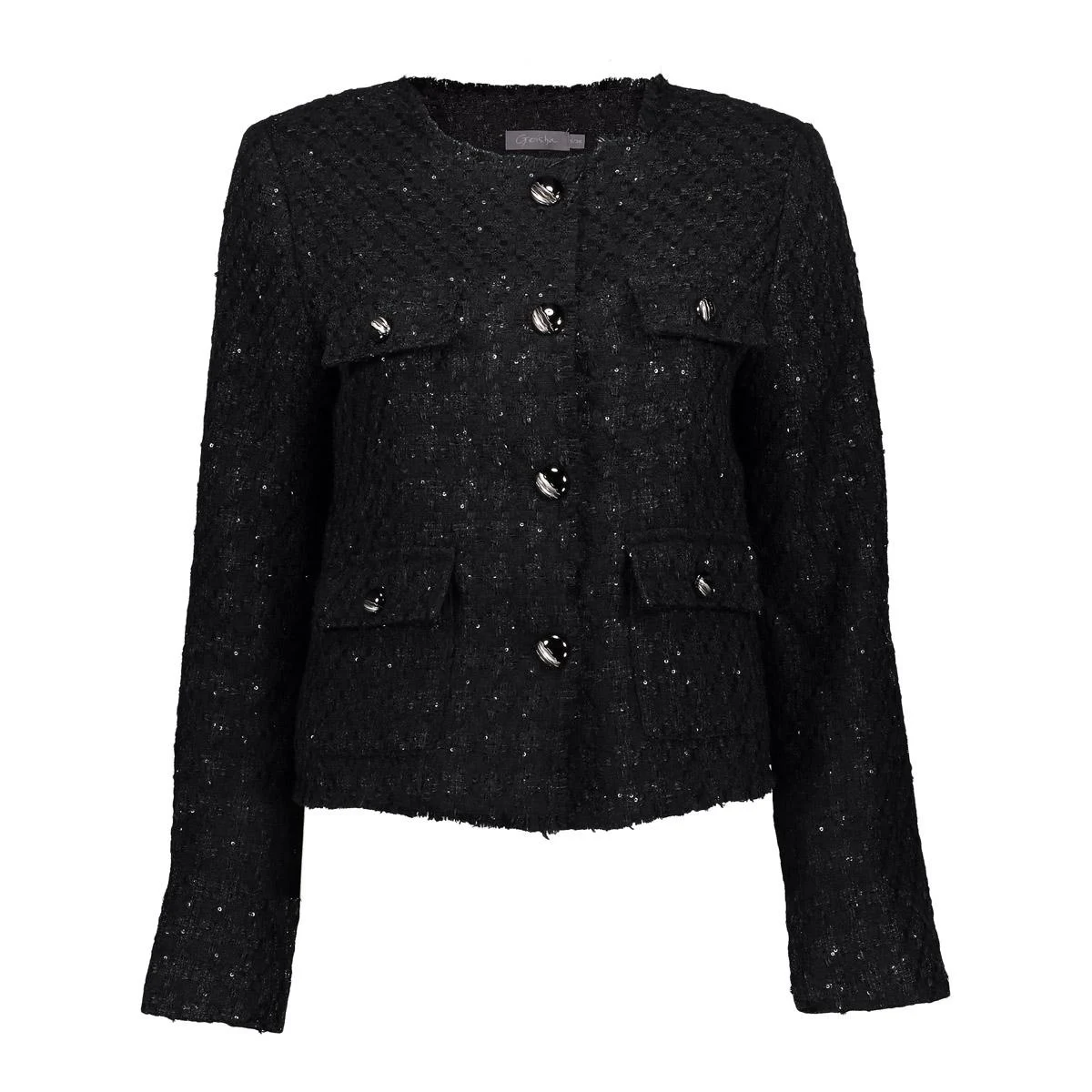 Afbeelding van Geisha 45506-10 999 jacket tweed black