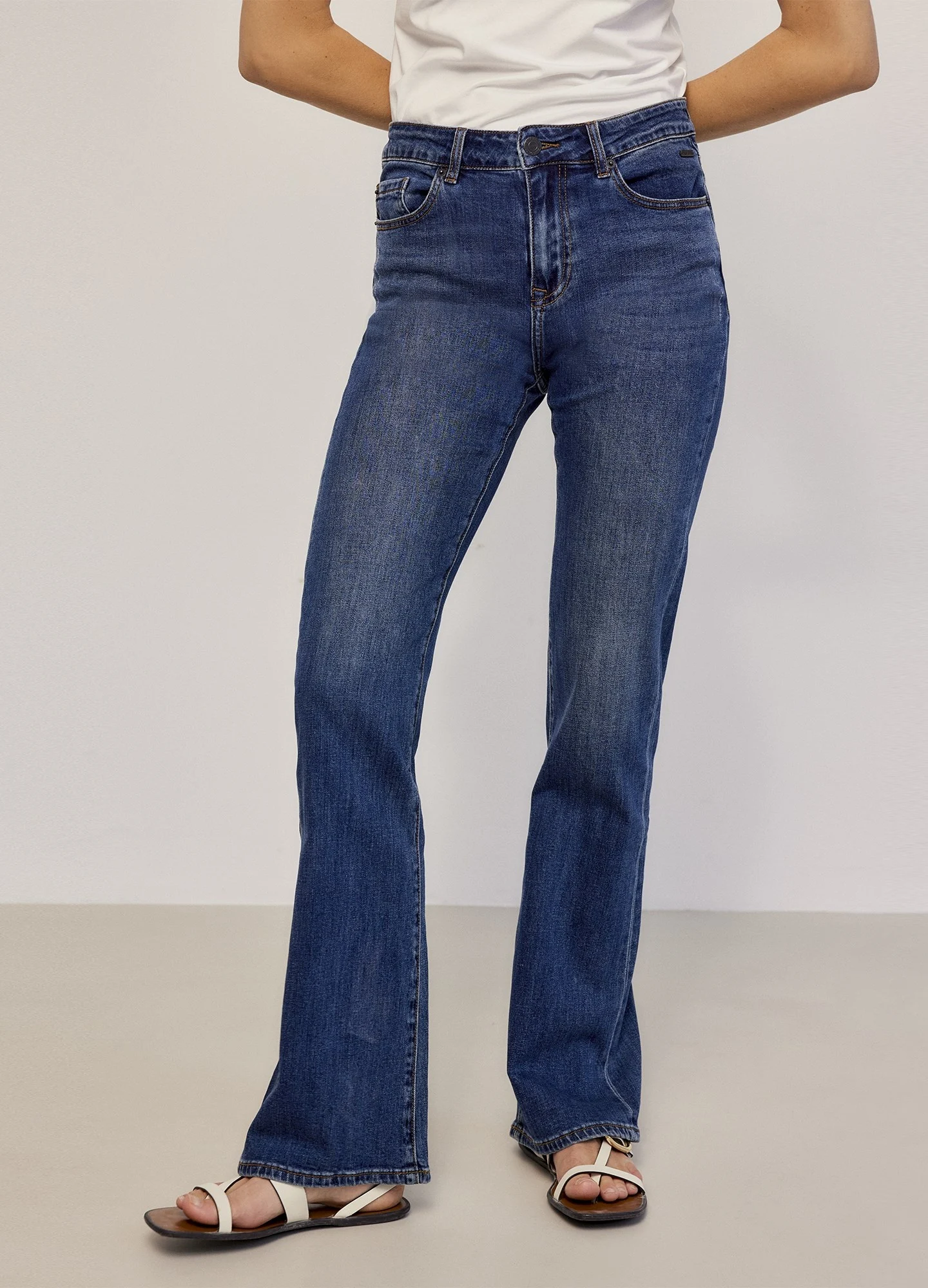 Summum Lucca-5127 488 flared jeans light weight cotton (4s2153) dark blue denim