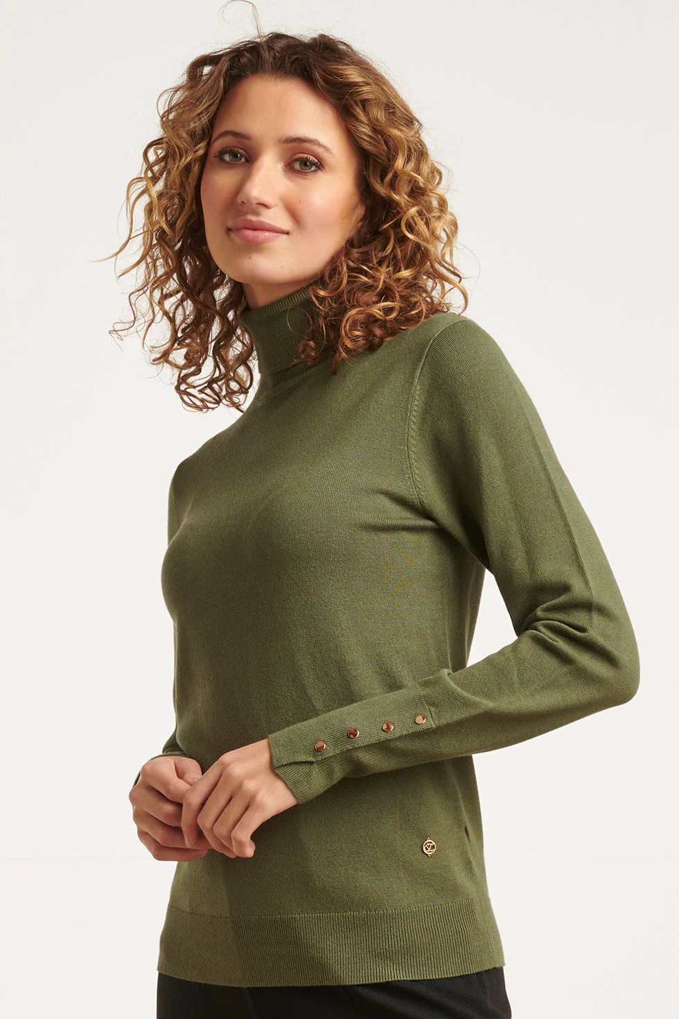 Smashed Lemon 23600 basic army green turtleneck