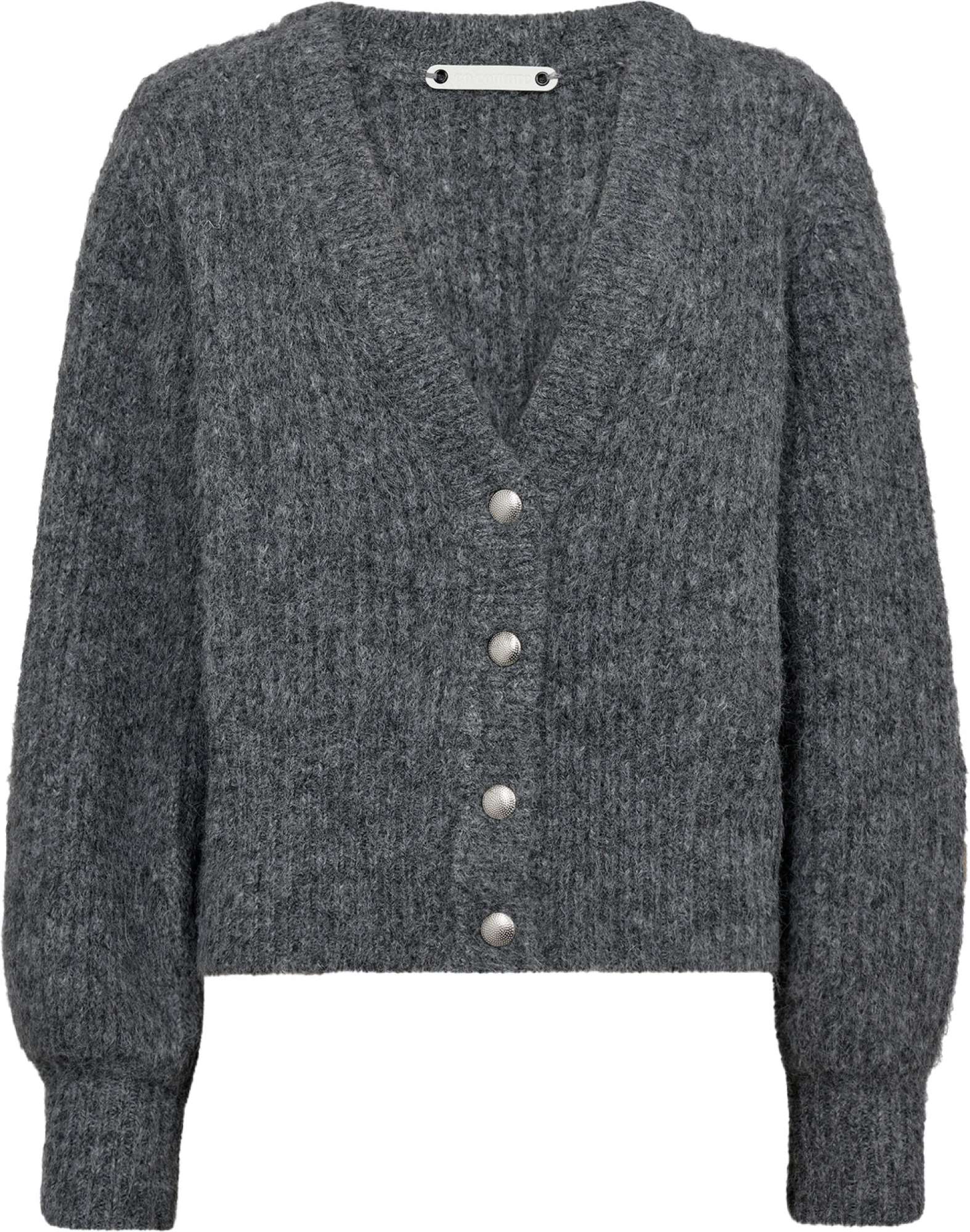 Co'Couture Coraliecc button rob knit grey melange