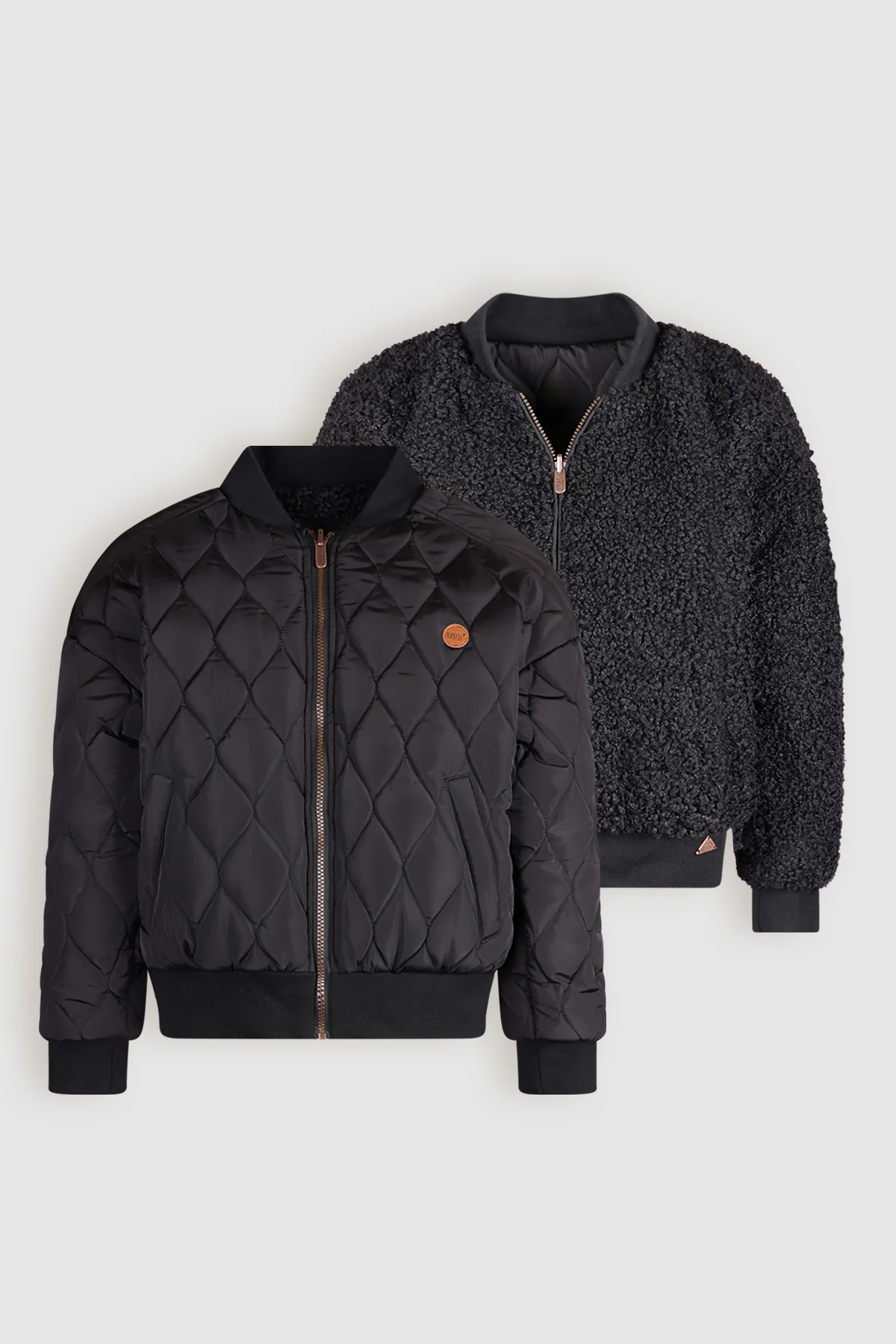 NoBell Meisjes reversibel winterjas met verborgen capuchon -