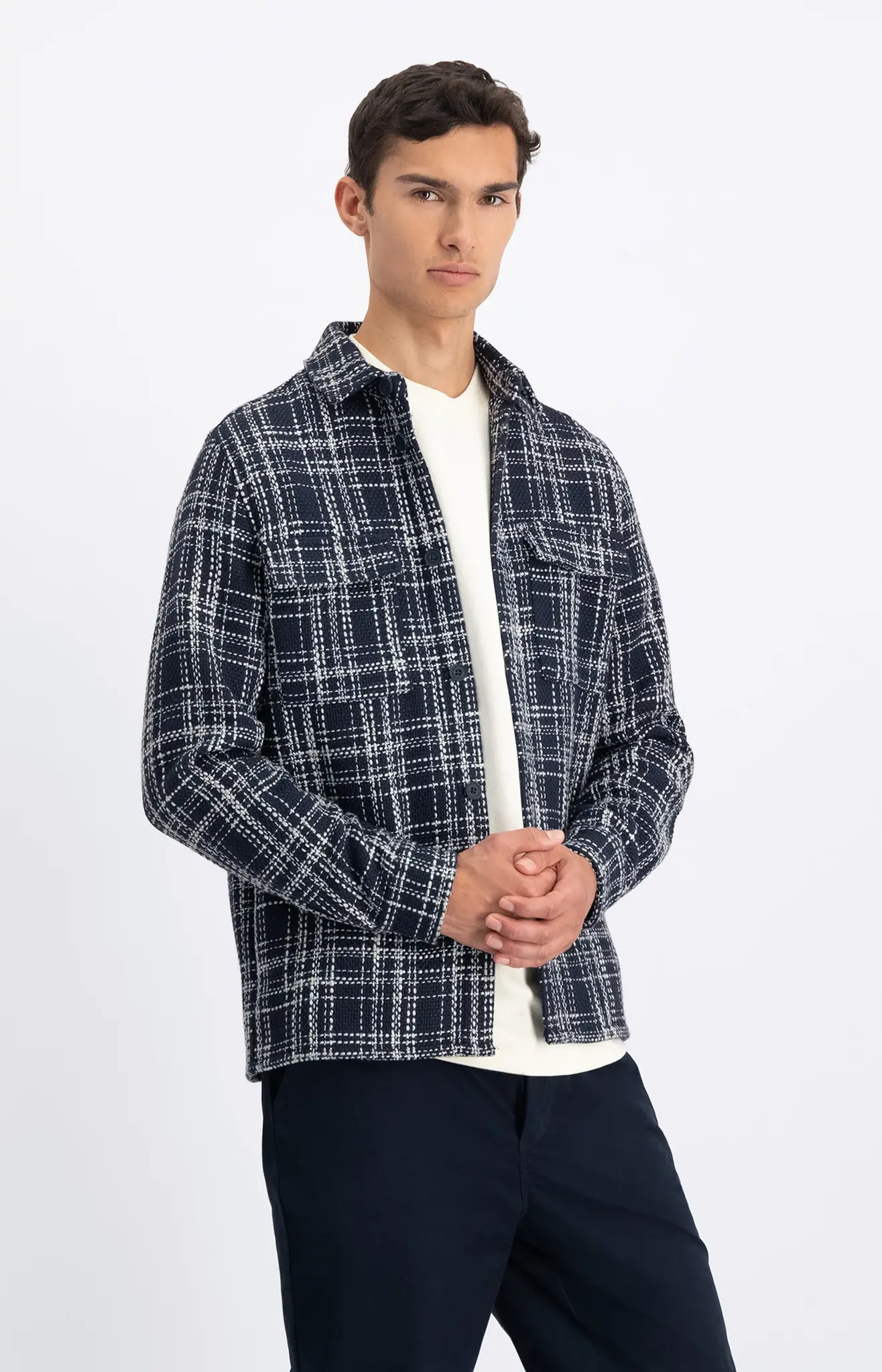 Law of the sea Hybris checked shirt 2433029 sky captain