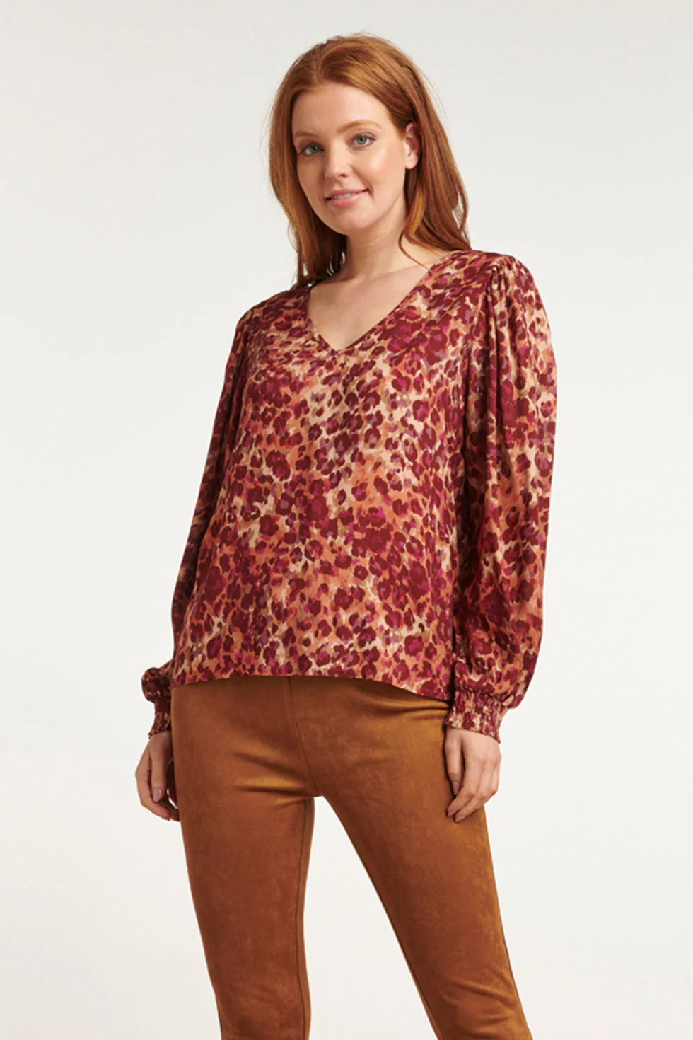 Smashed Lemon 23661 dames top met sand en purple dieren print