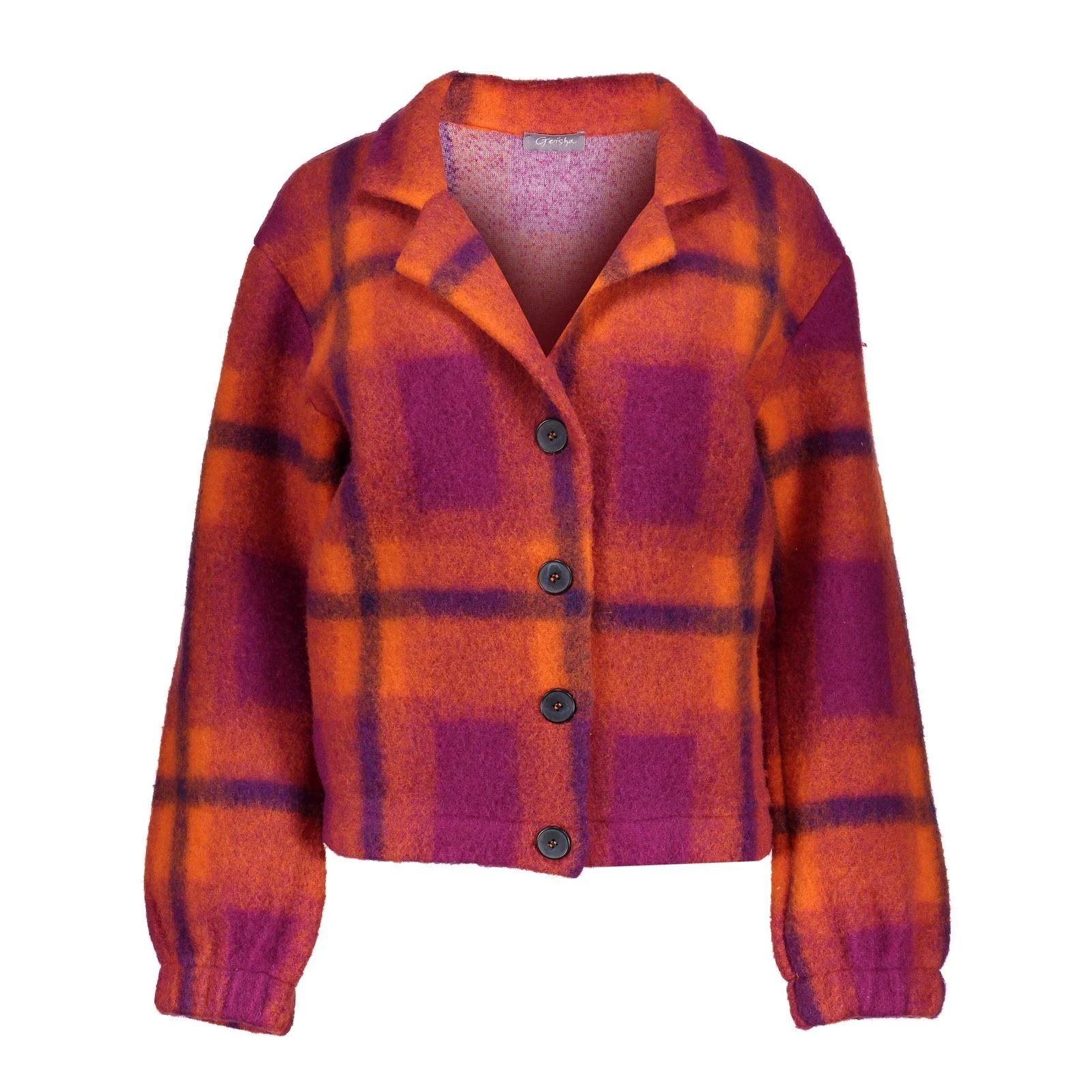 Afbeelding van Geisha 45910-70 380 jacket check purple/orange