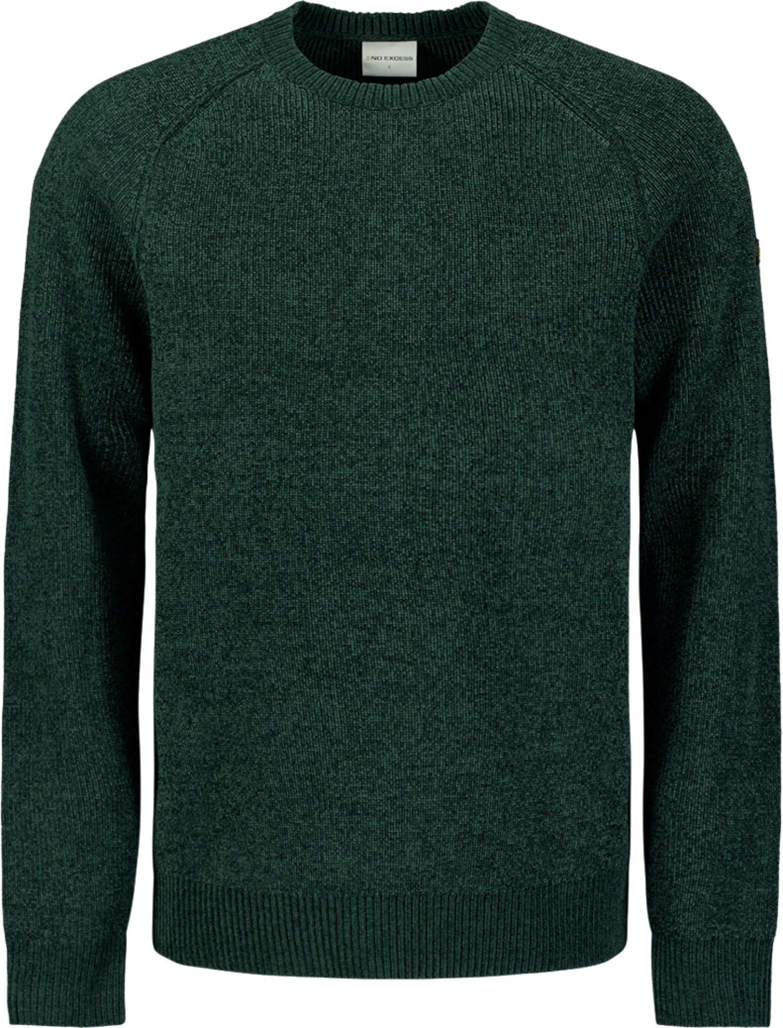 No Excess Pullover crewneck 2 coloured chenil dark green