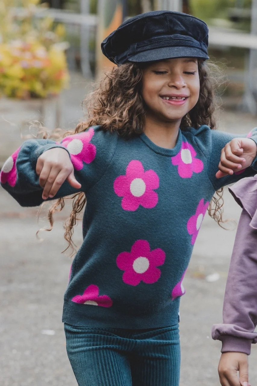 Looxs Revolution Gebreide trui bloem voor meisjes in de kleur