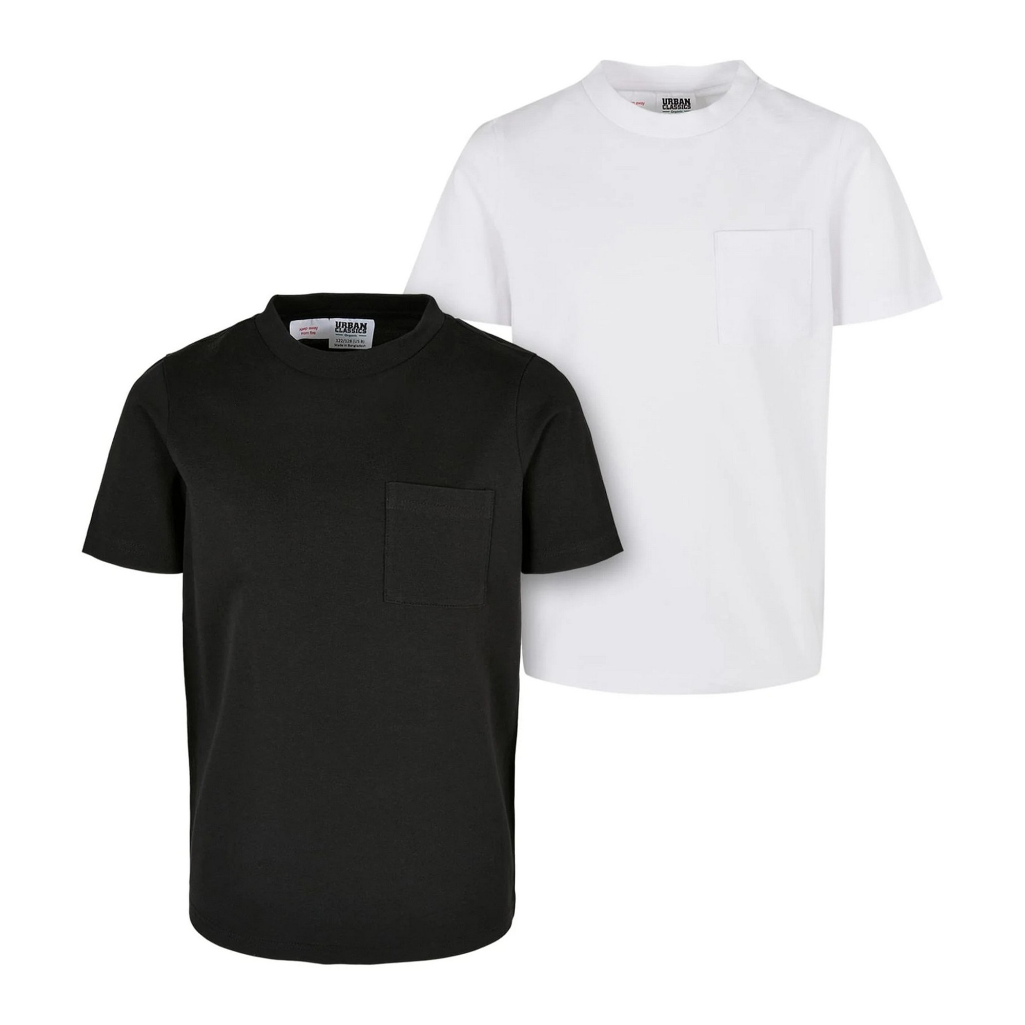 Urban Classics Jongens basic organic katoenen borstzak t-shirt (set van 2)