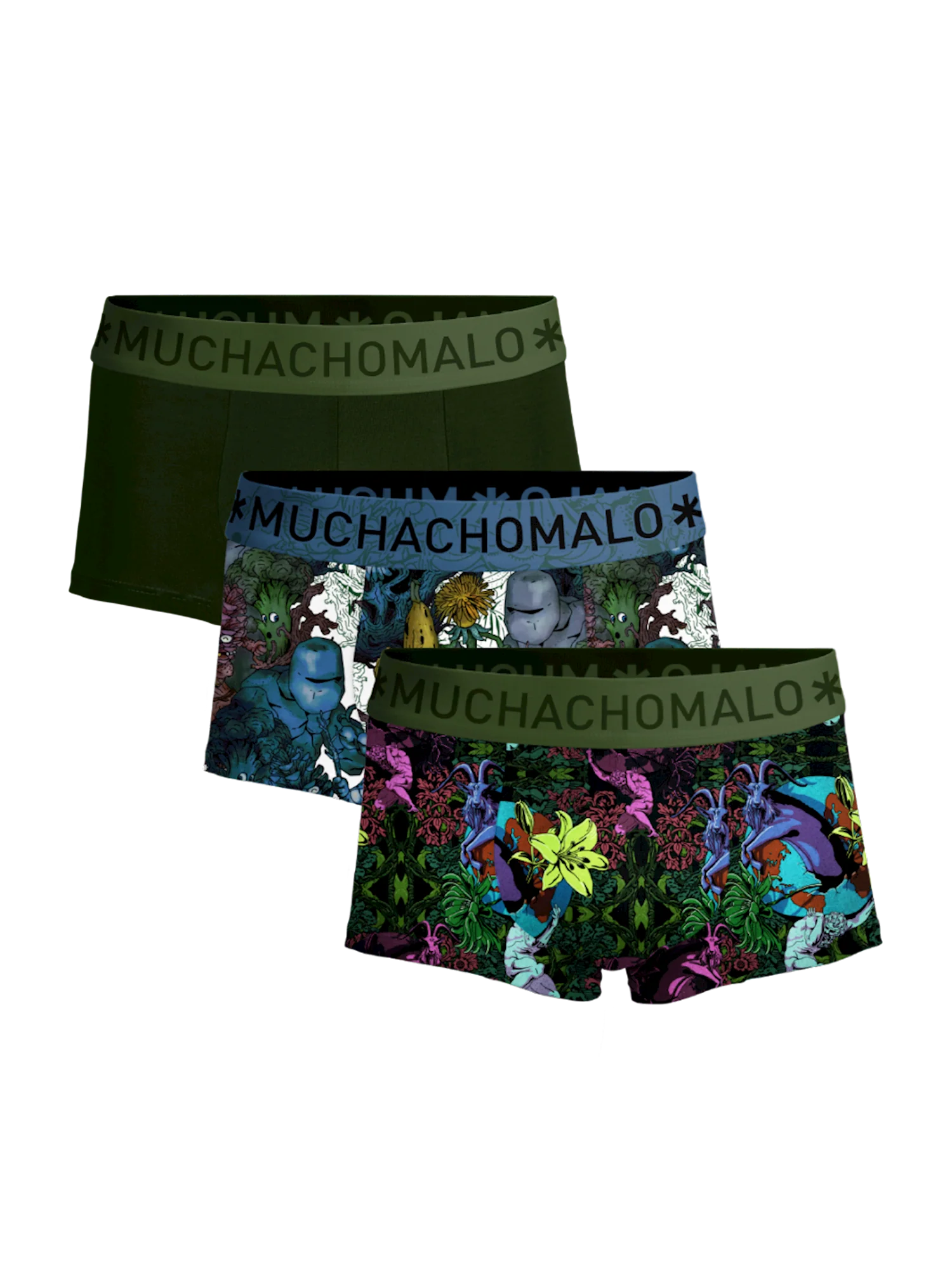 Muchachomalo Heren 3-pack trunks earth elements