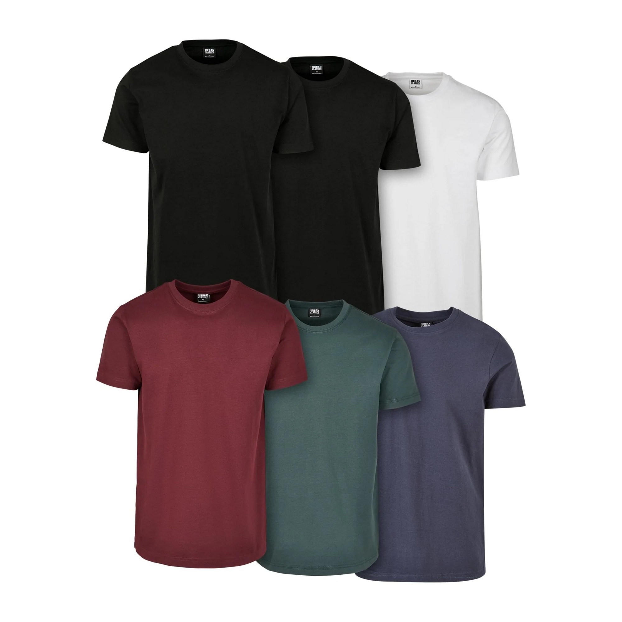 Urban Classics Heren basic t-shirt (set van 6)