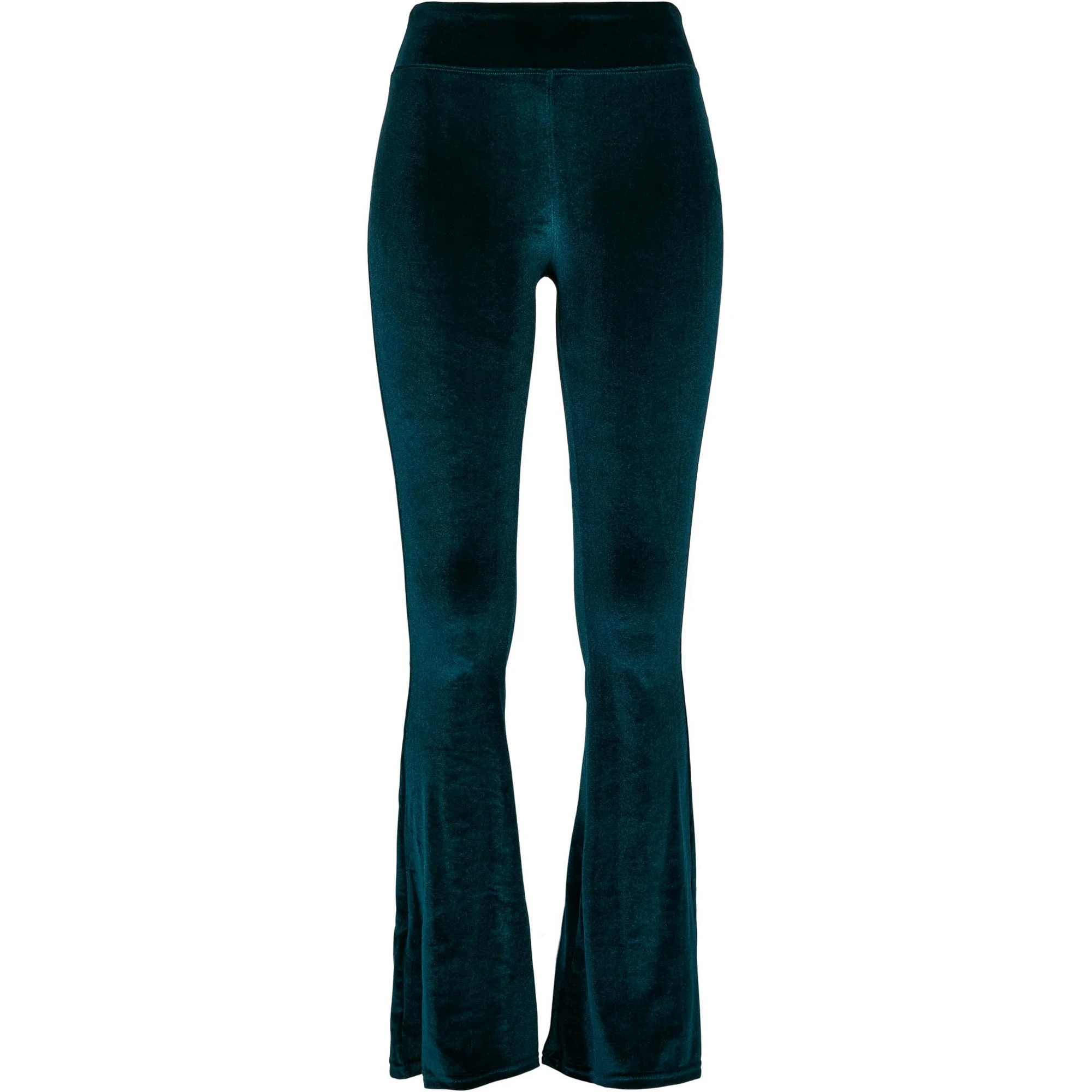 Urban Classics Dames fluwelen hoge taille bootcut legging